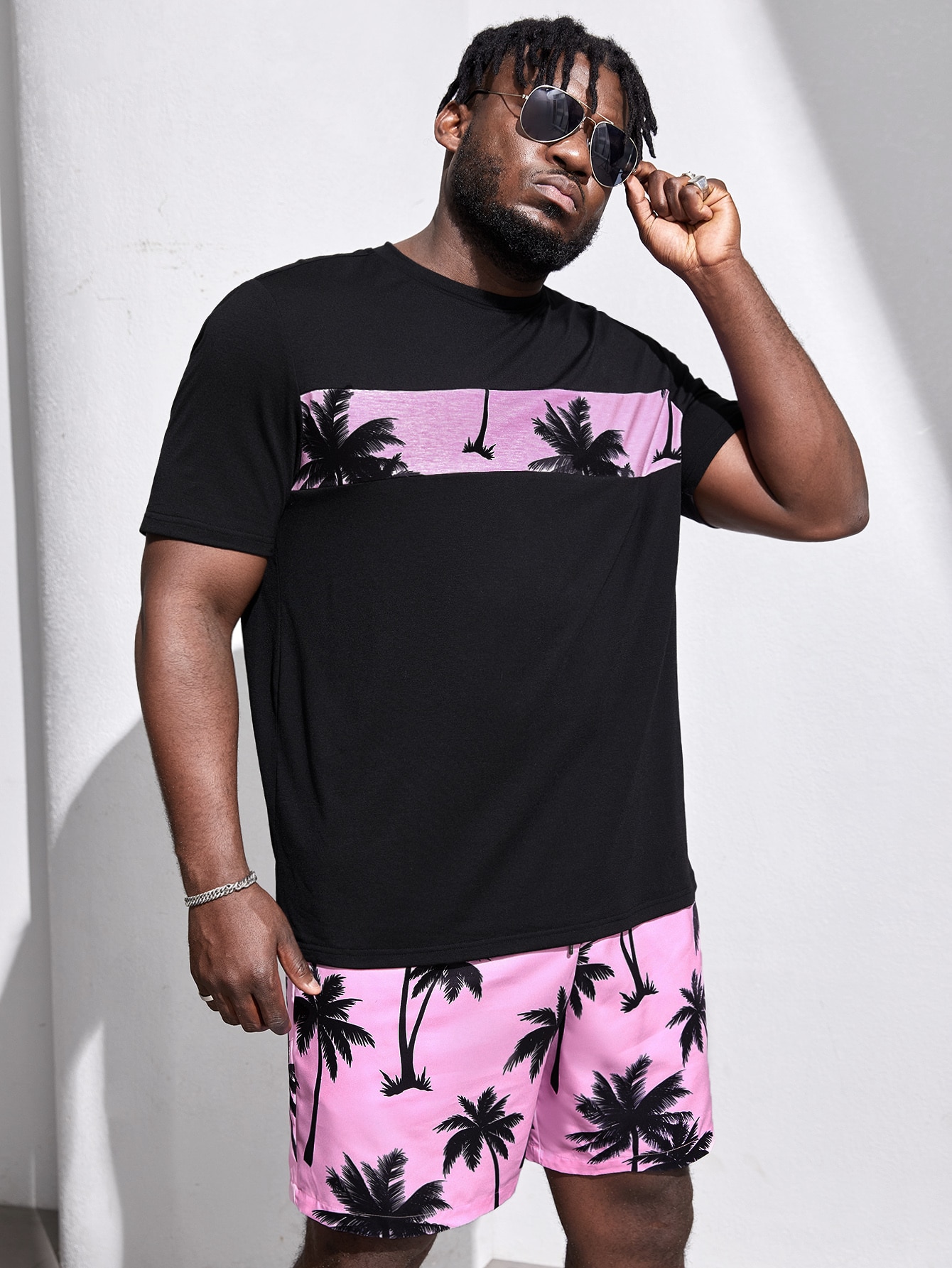 Men Plus Size T-Shirt Co-ords