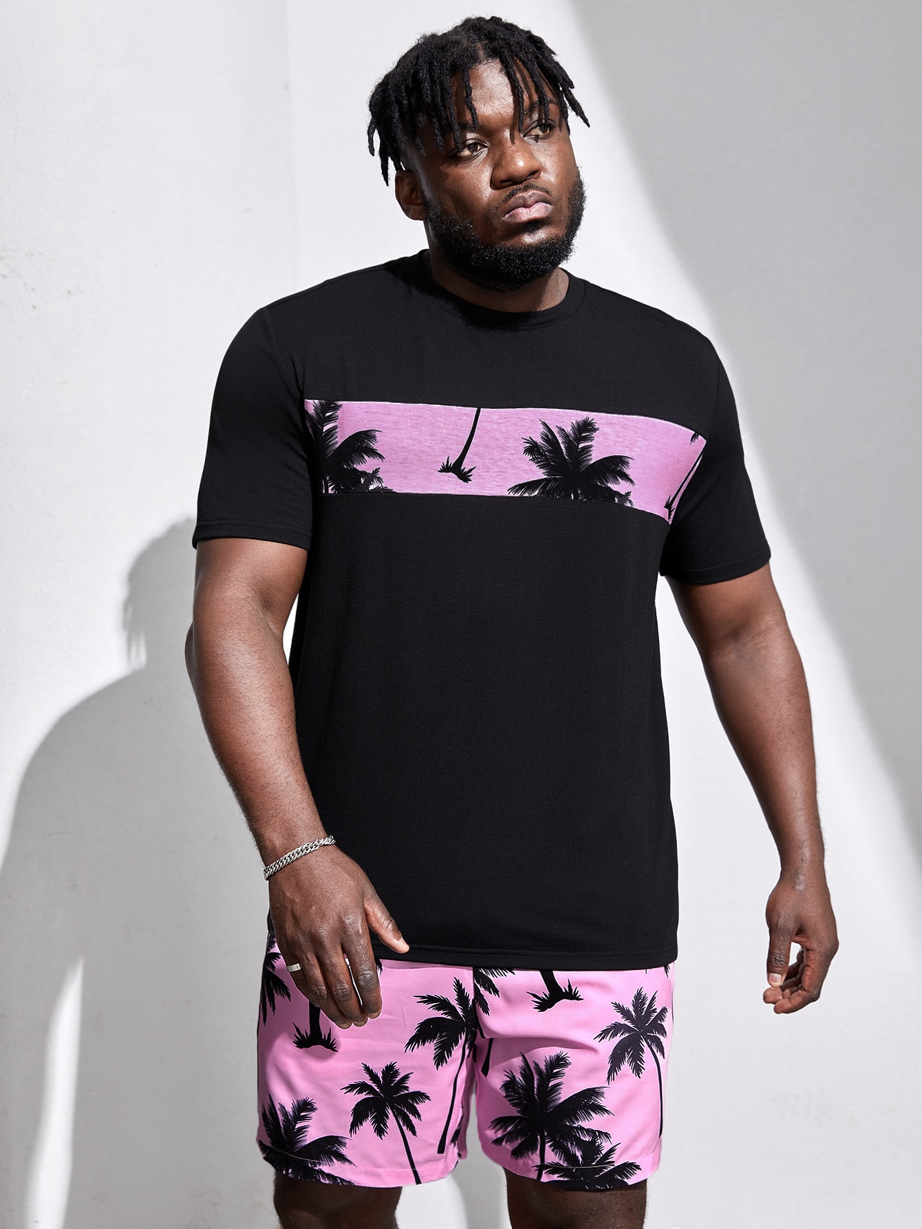 Men Plus Size T-Shirt Co-ords