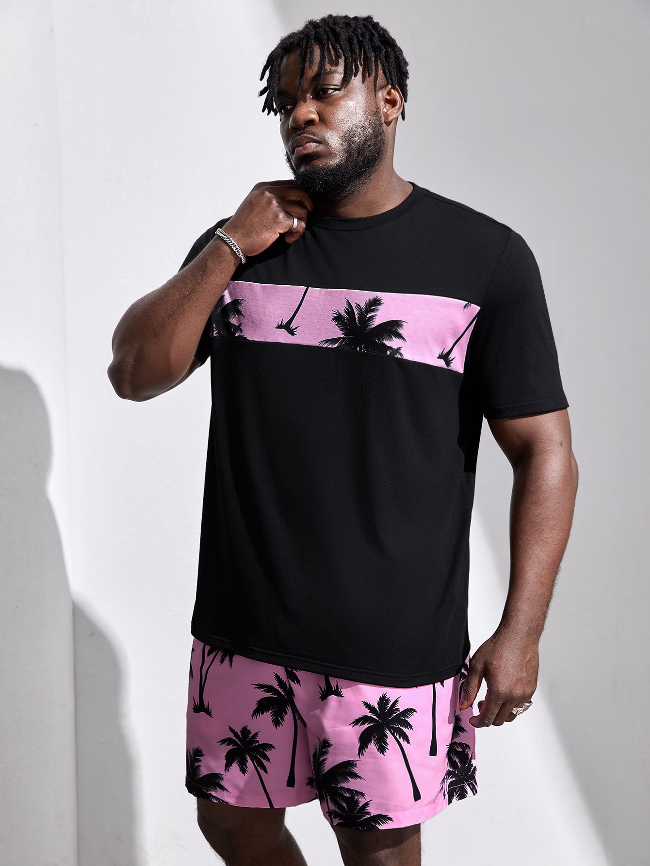 Men Plus Size T-Shirt Co-ords