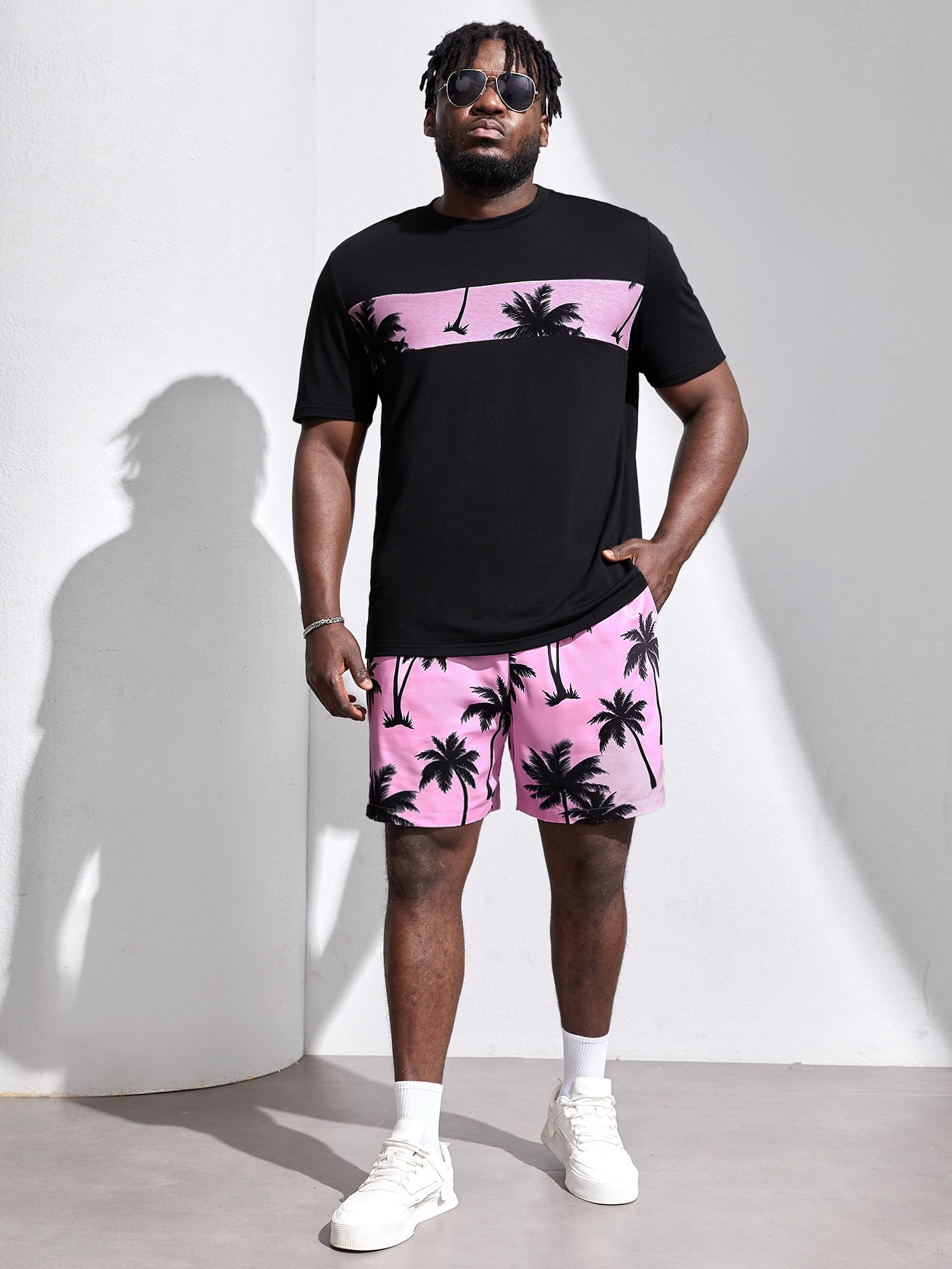 Men Plus Size T-Shirt Co-ords