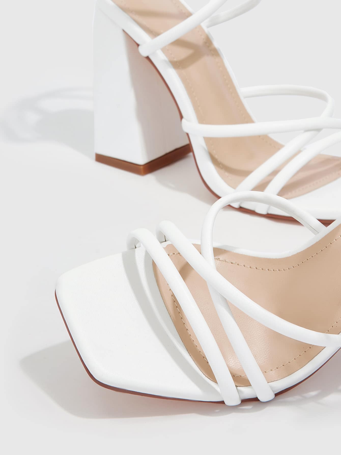 In White Women Heeled Sandals