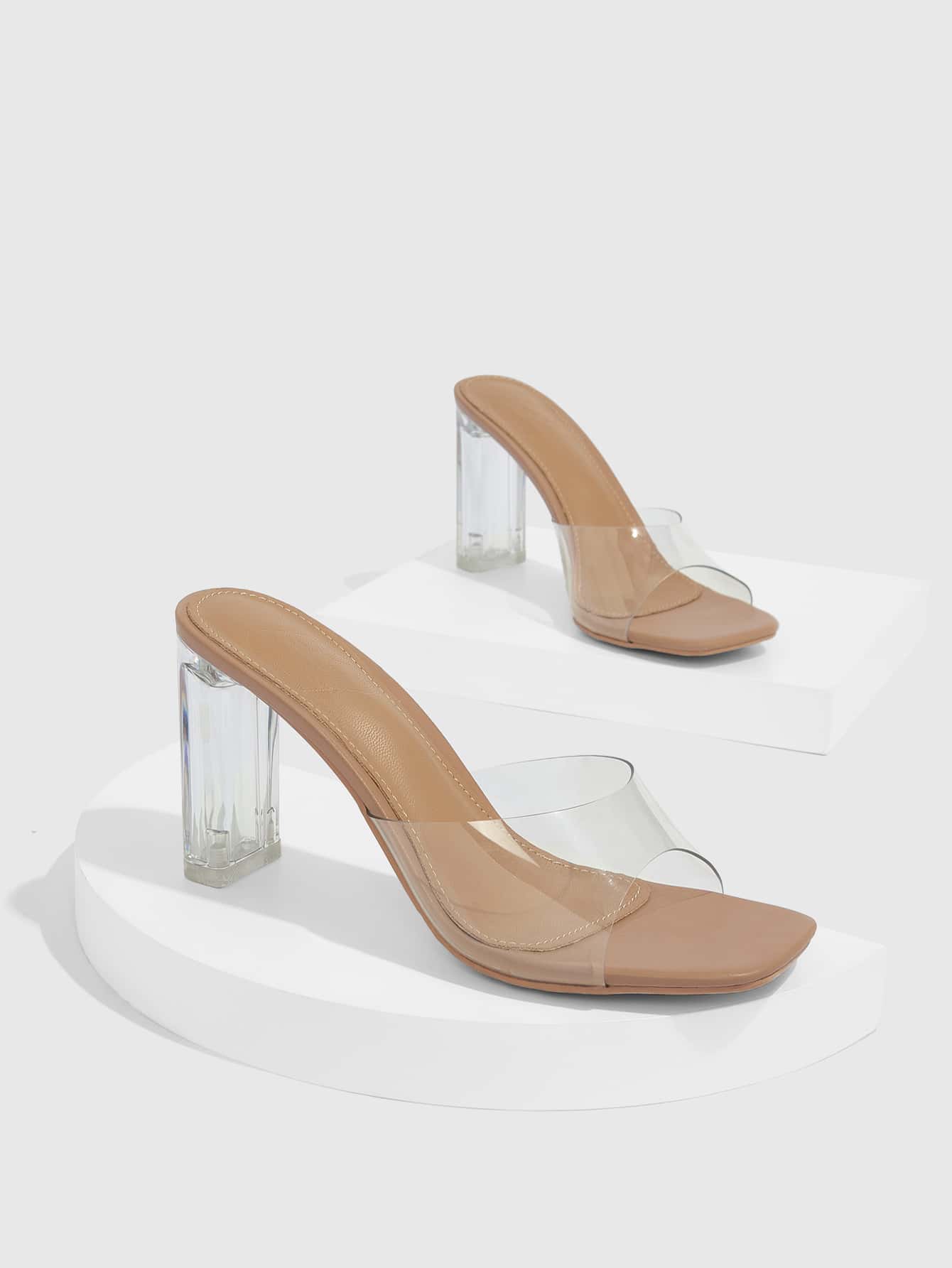 In Clear Women Heeled Sandals