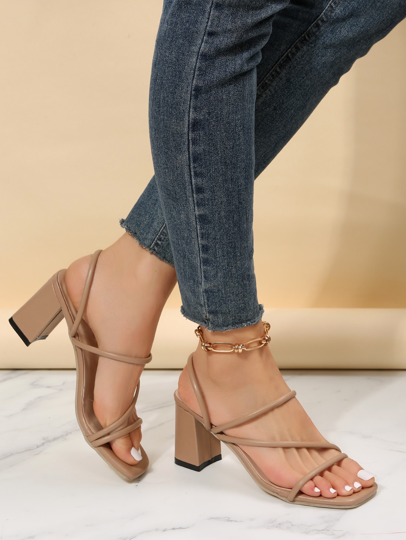 In Apricot Women Heeled Sandals