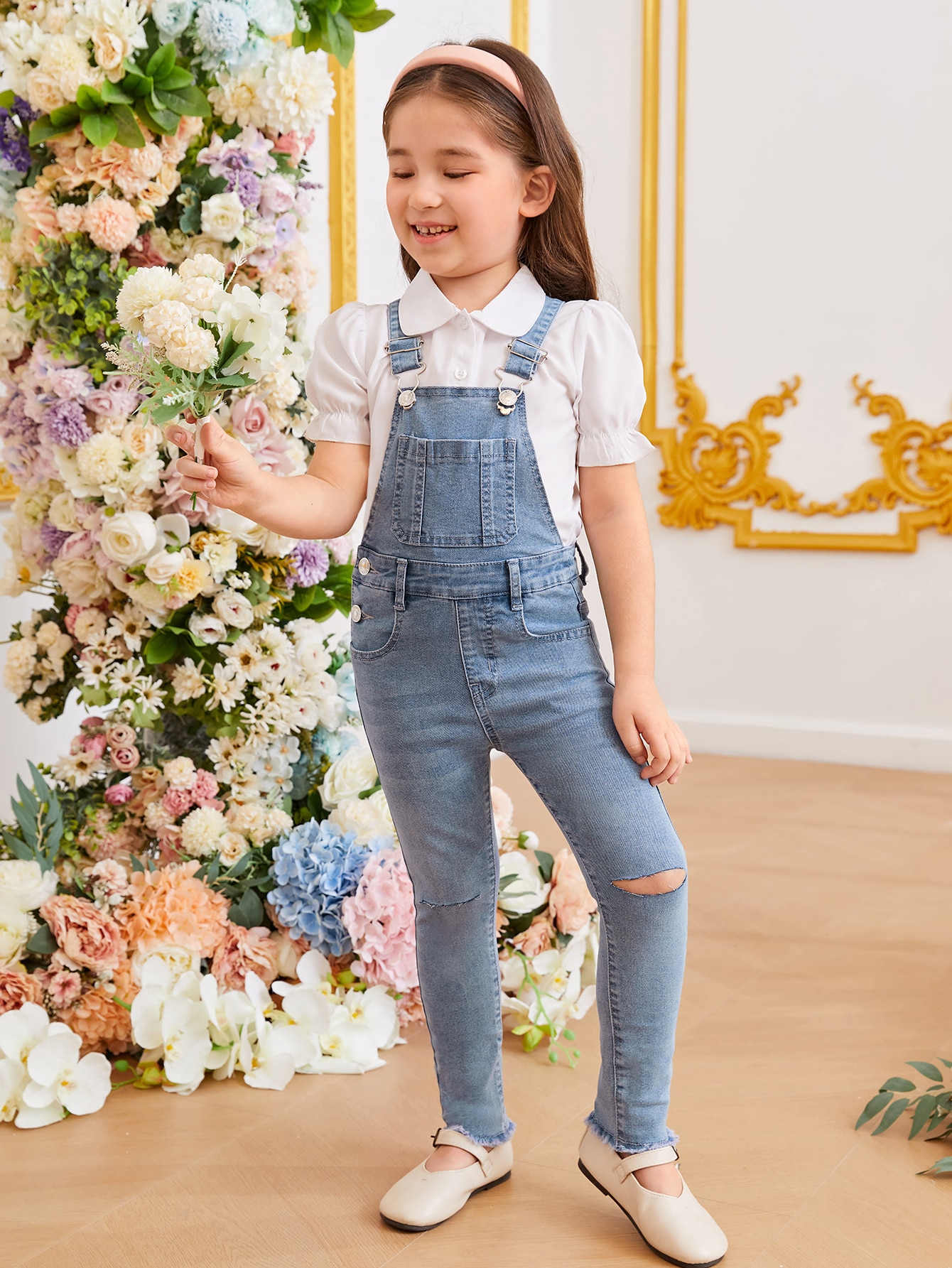 Young Girls Denim Overalls & Jumpsuits