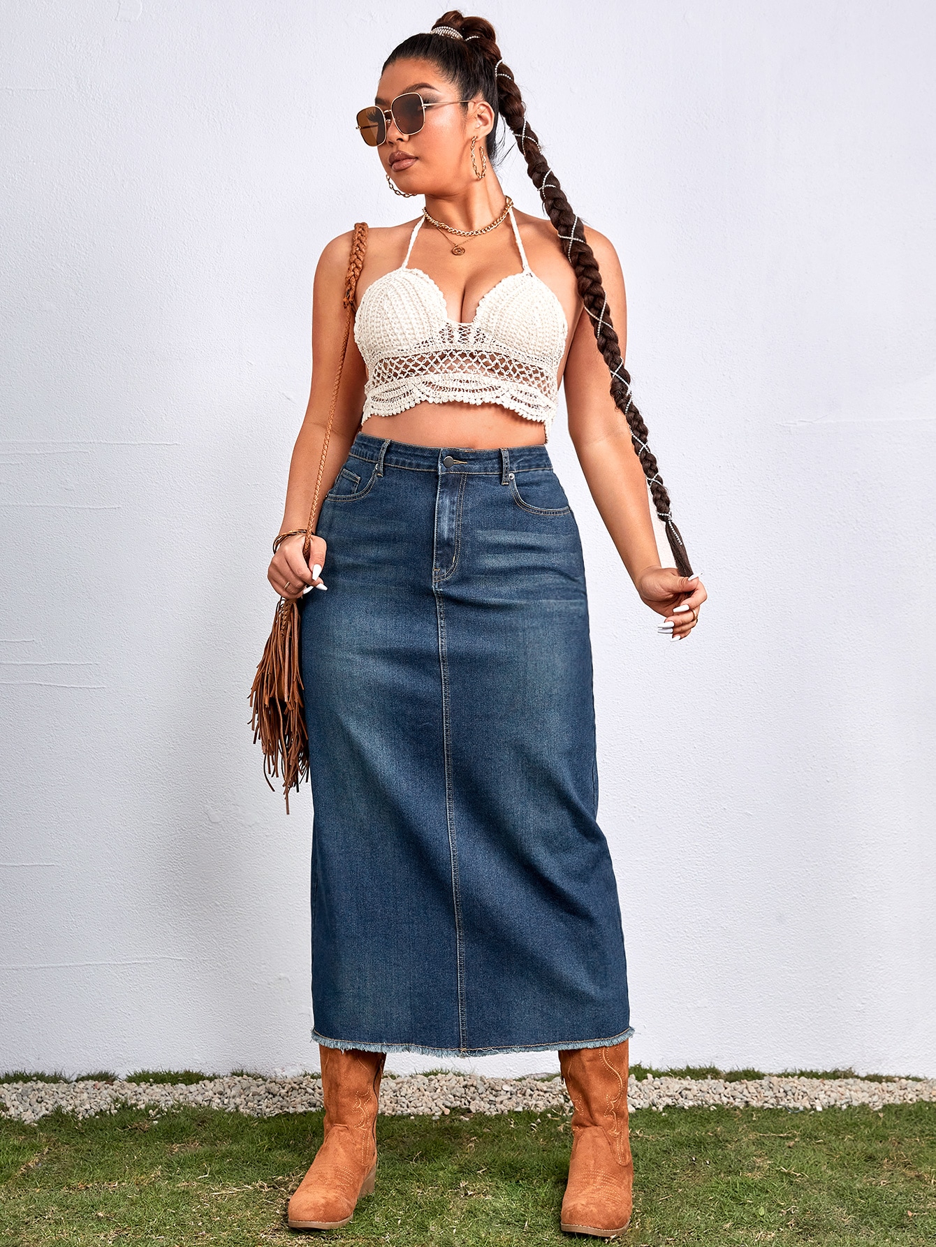 Plus Size Denim Skirts