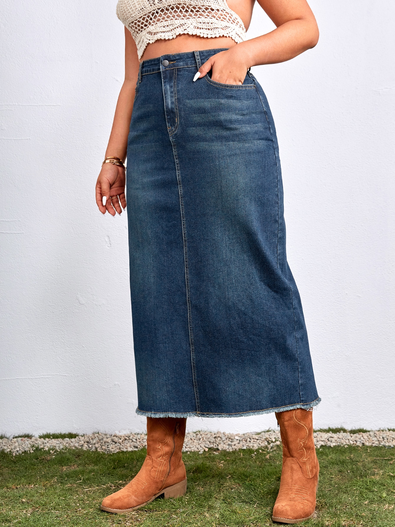 Plus Size Denim Skirts