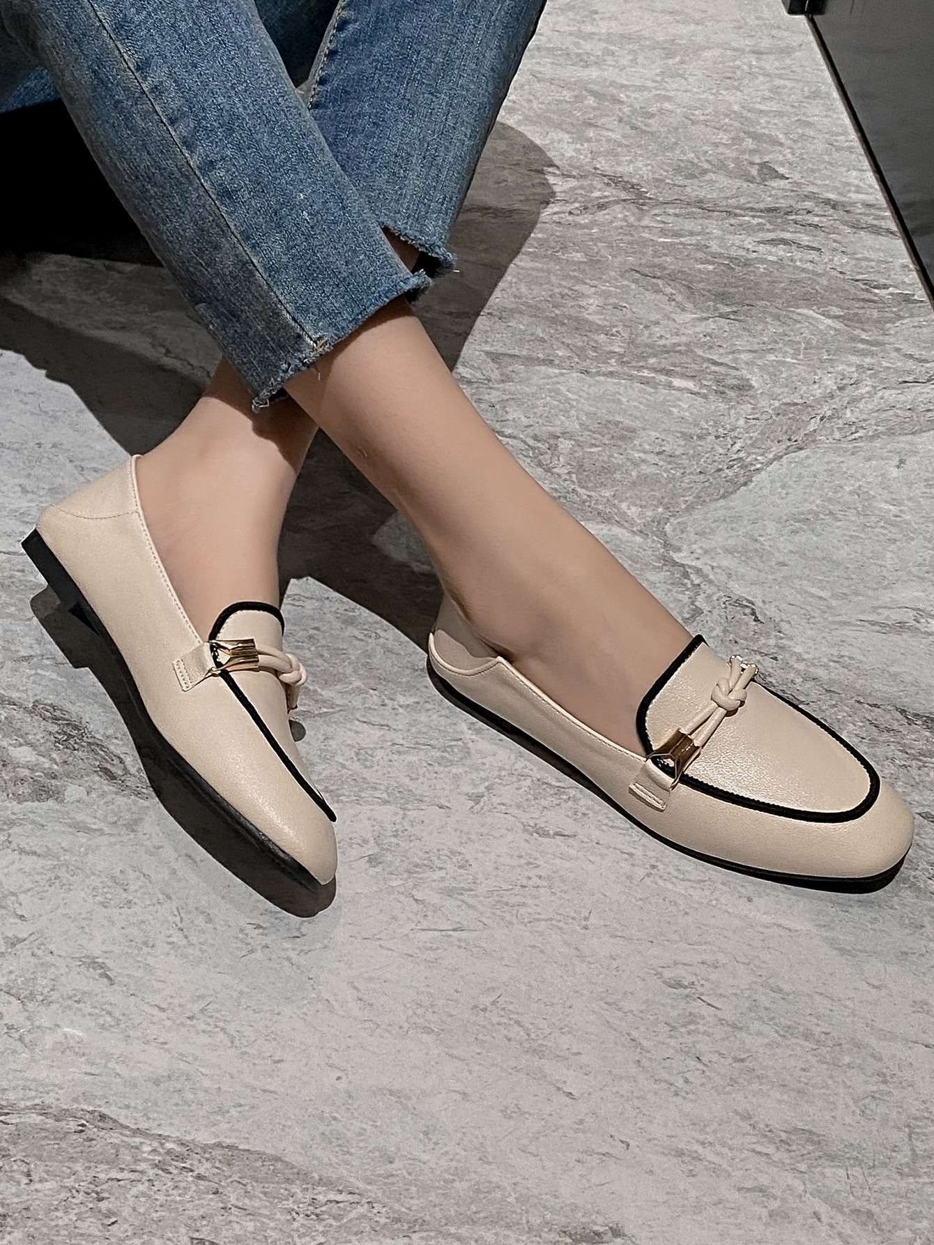 In Beige Women Flats