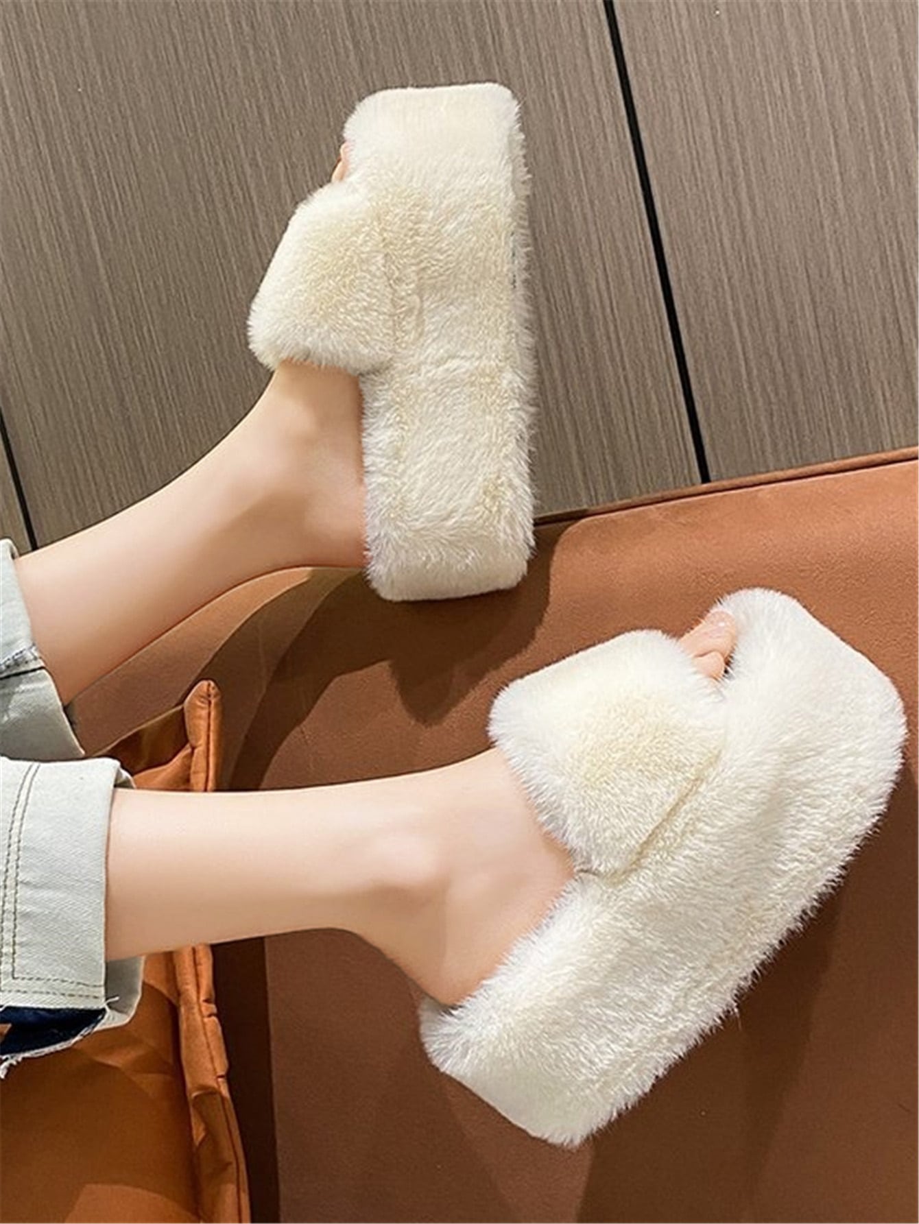 In Beige Women Home Slippers