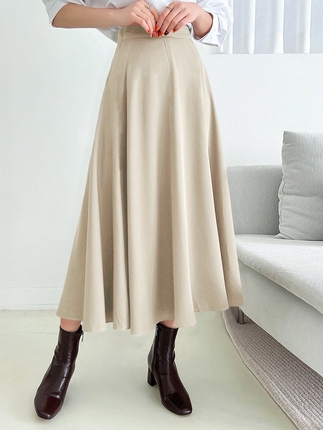 In Beige Women Skirts