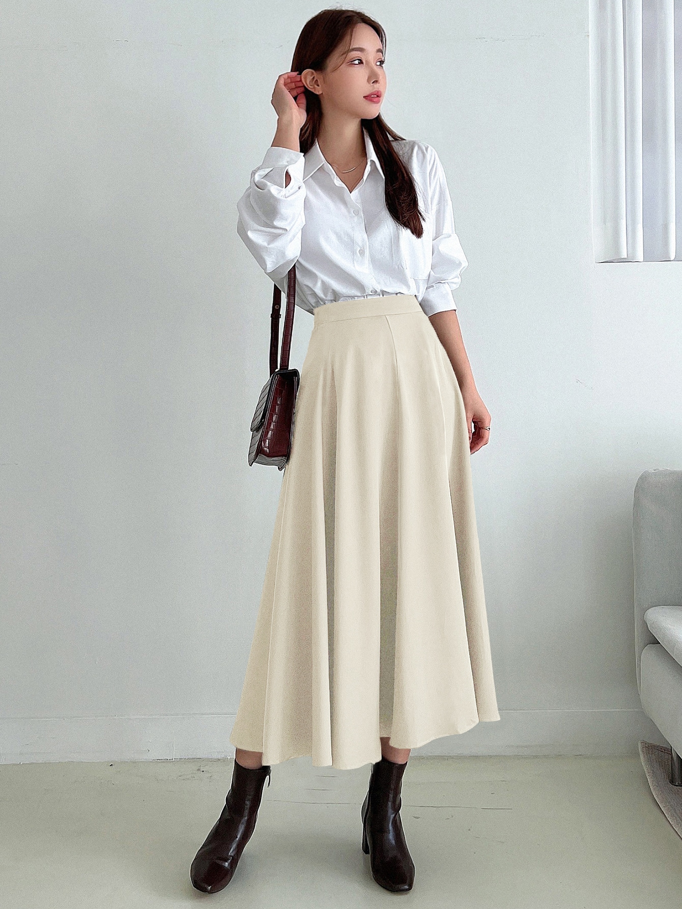 In Beige Women Skirts