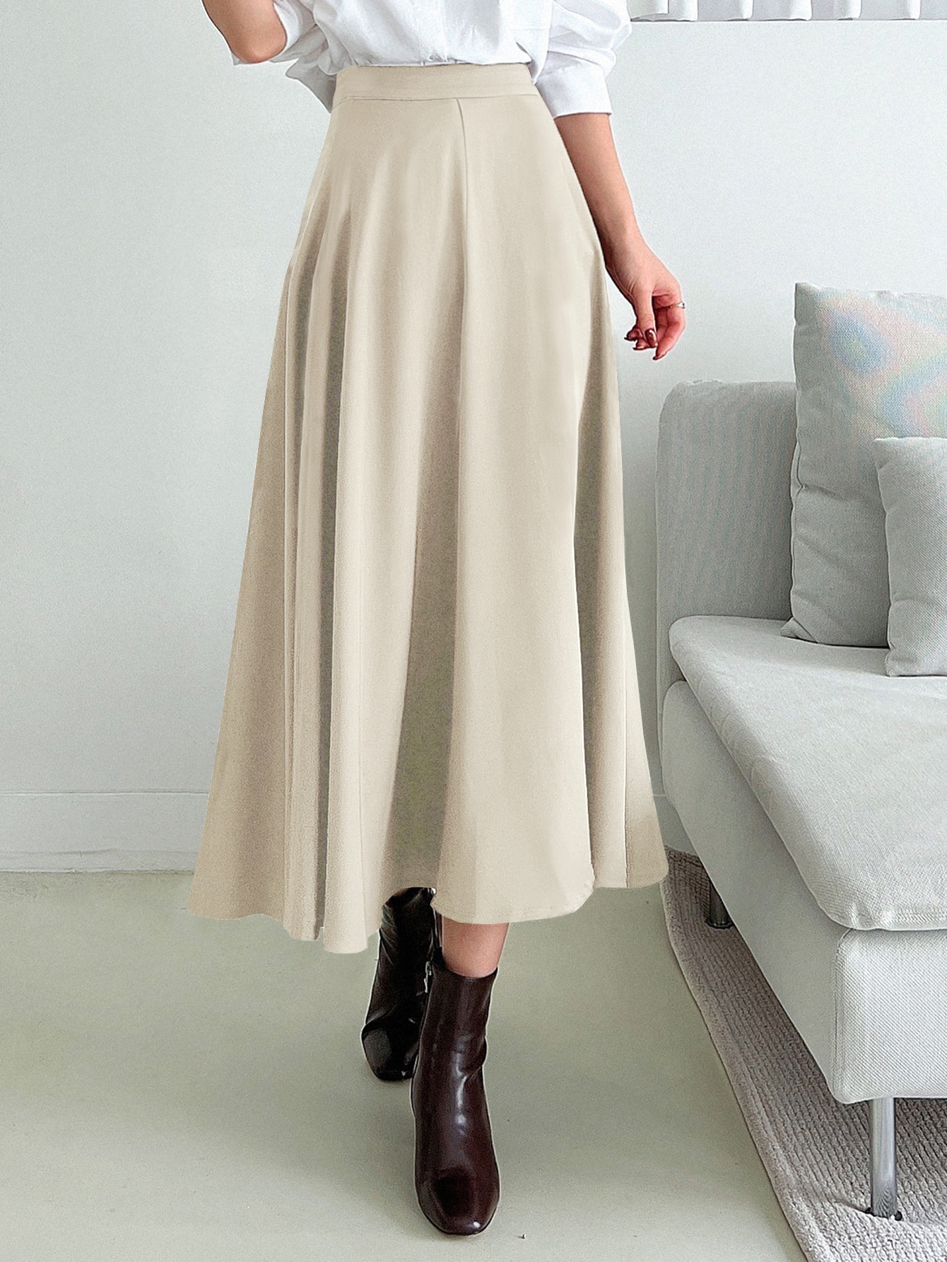 In Beige Women Skirts