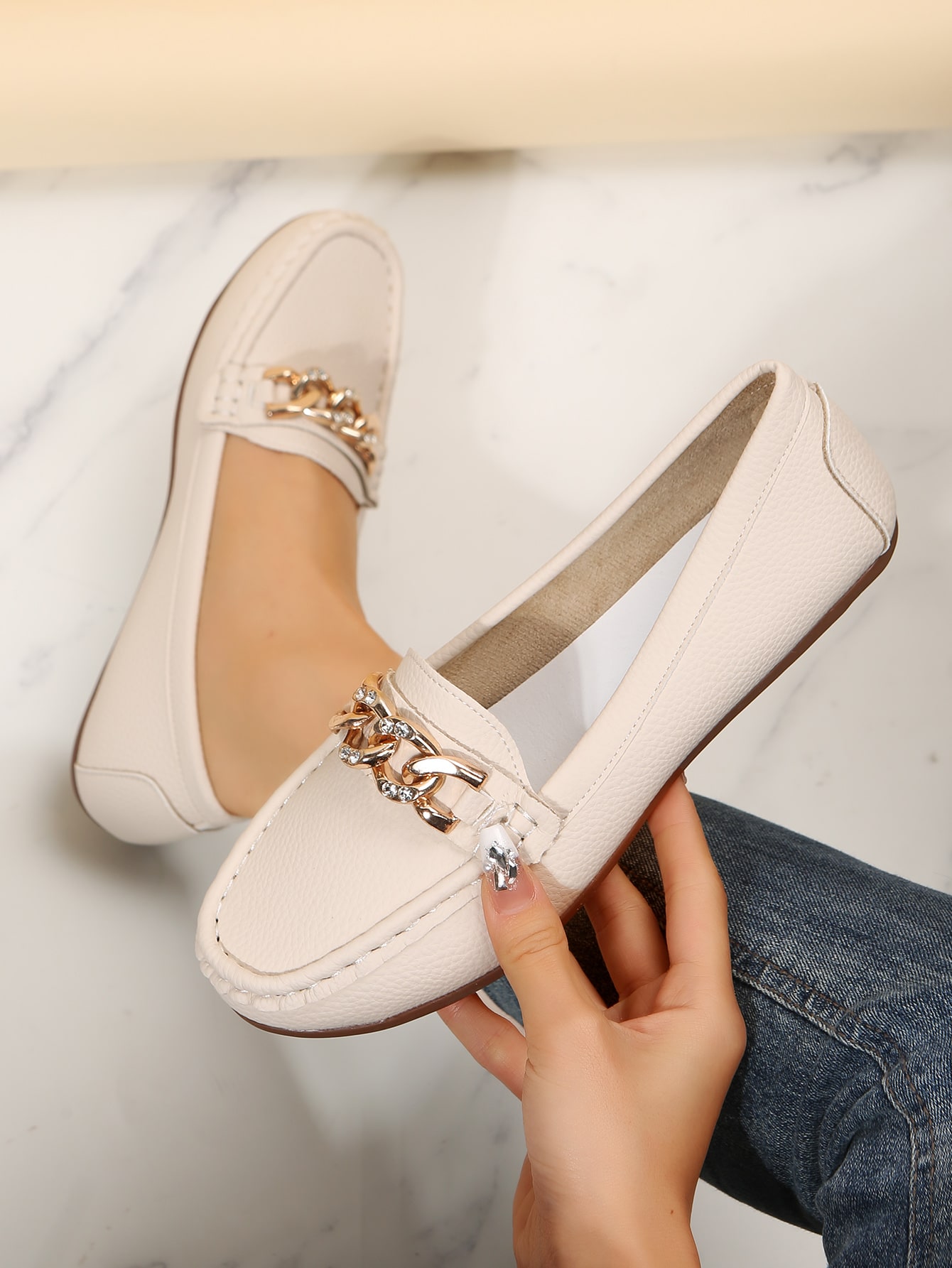 In Beige Women Flats