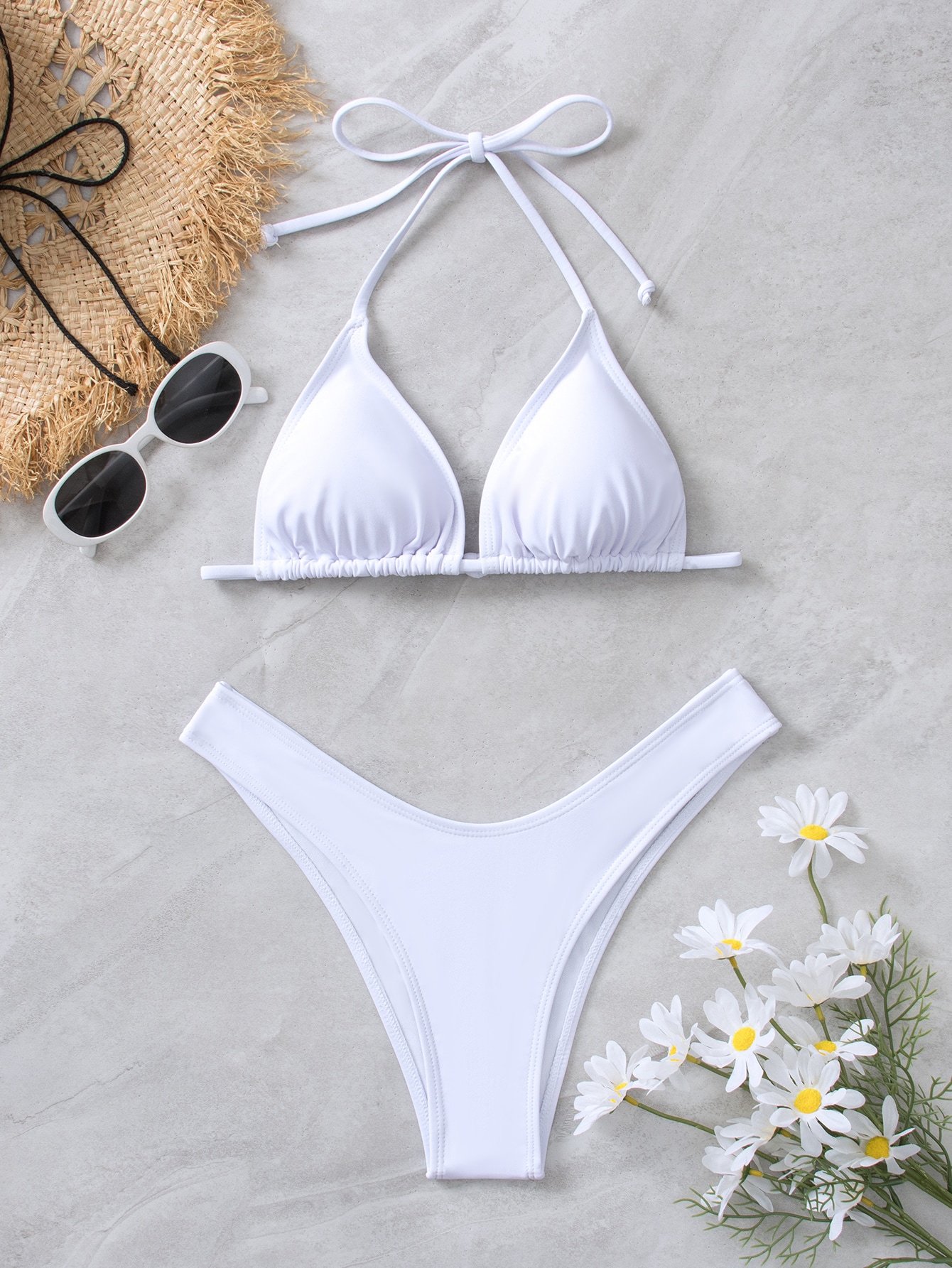 In White Women Bikini Sets