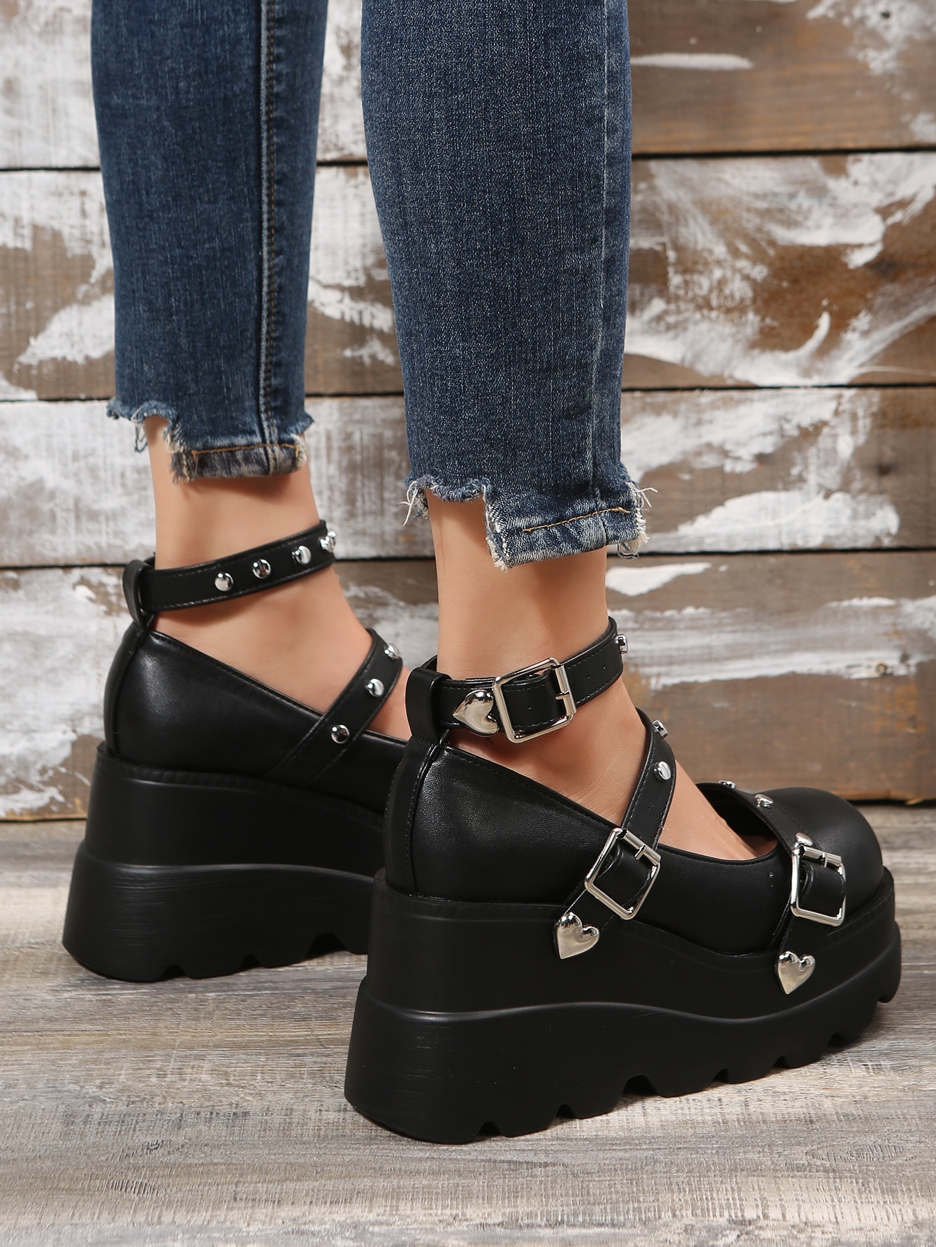 In Black Women Wedges & Flatform