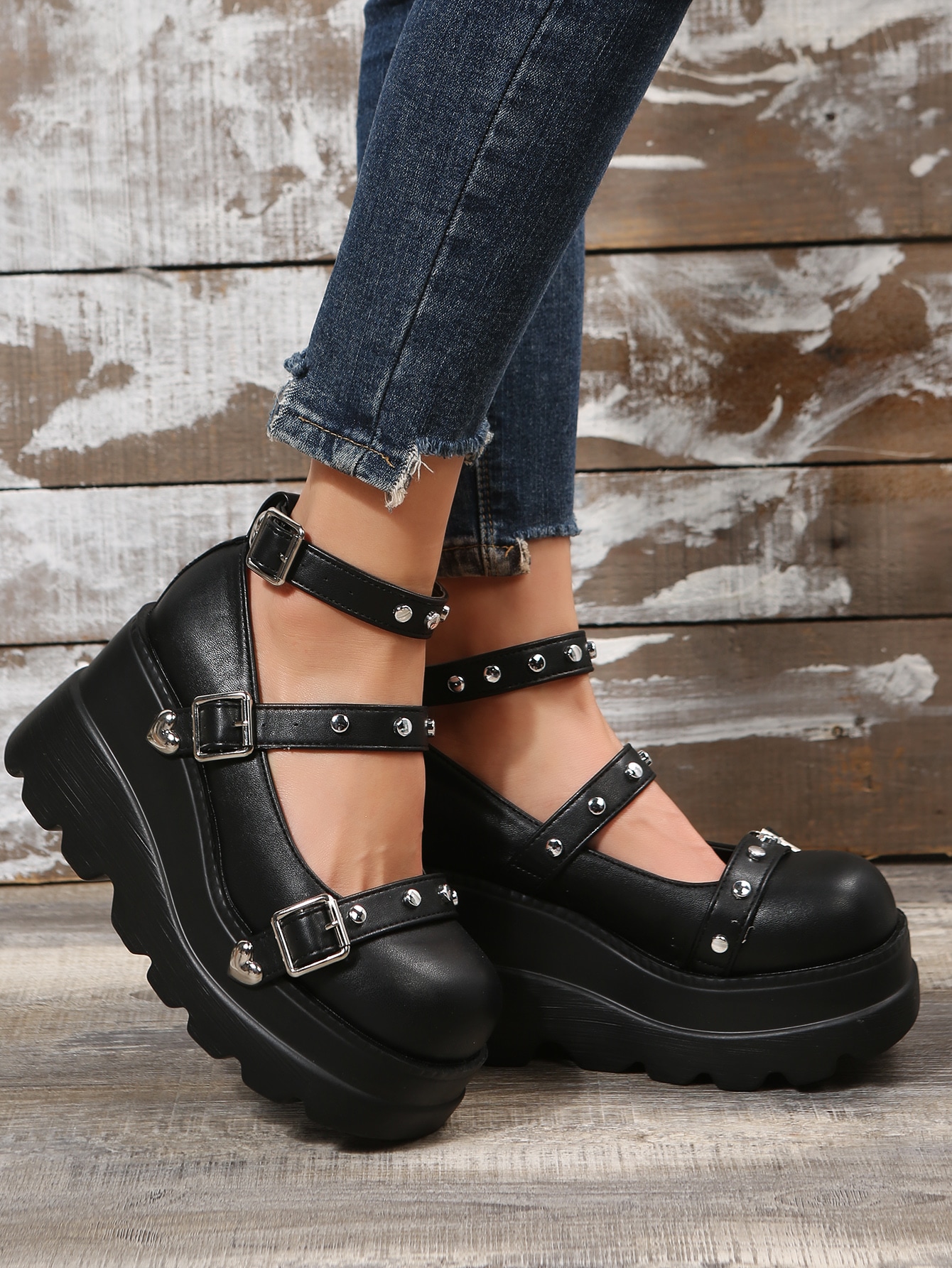 In Black Women Wedges & Flatform