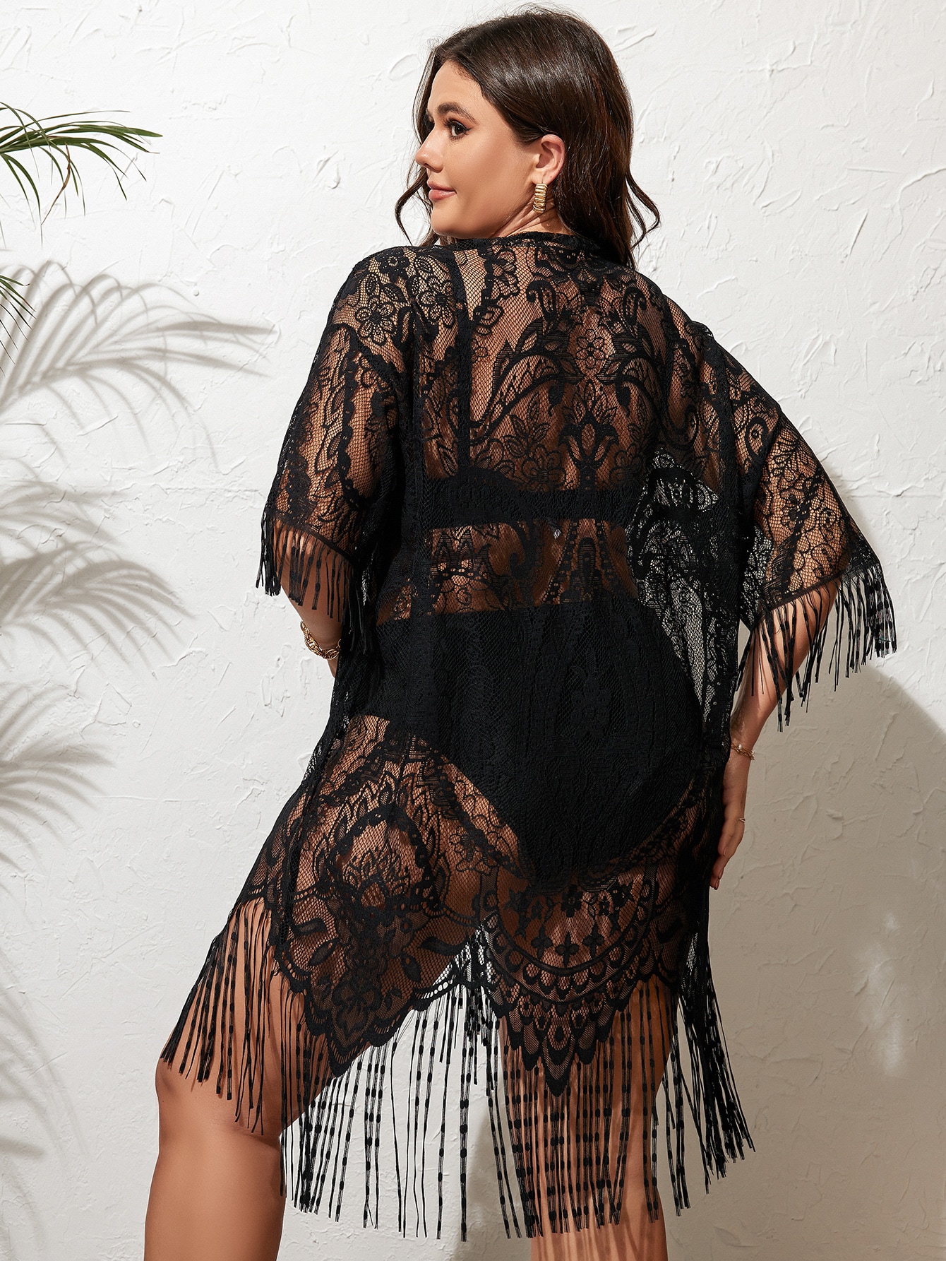 In Long Sleeve Plus Size Kimonos