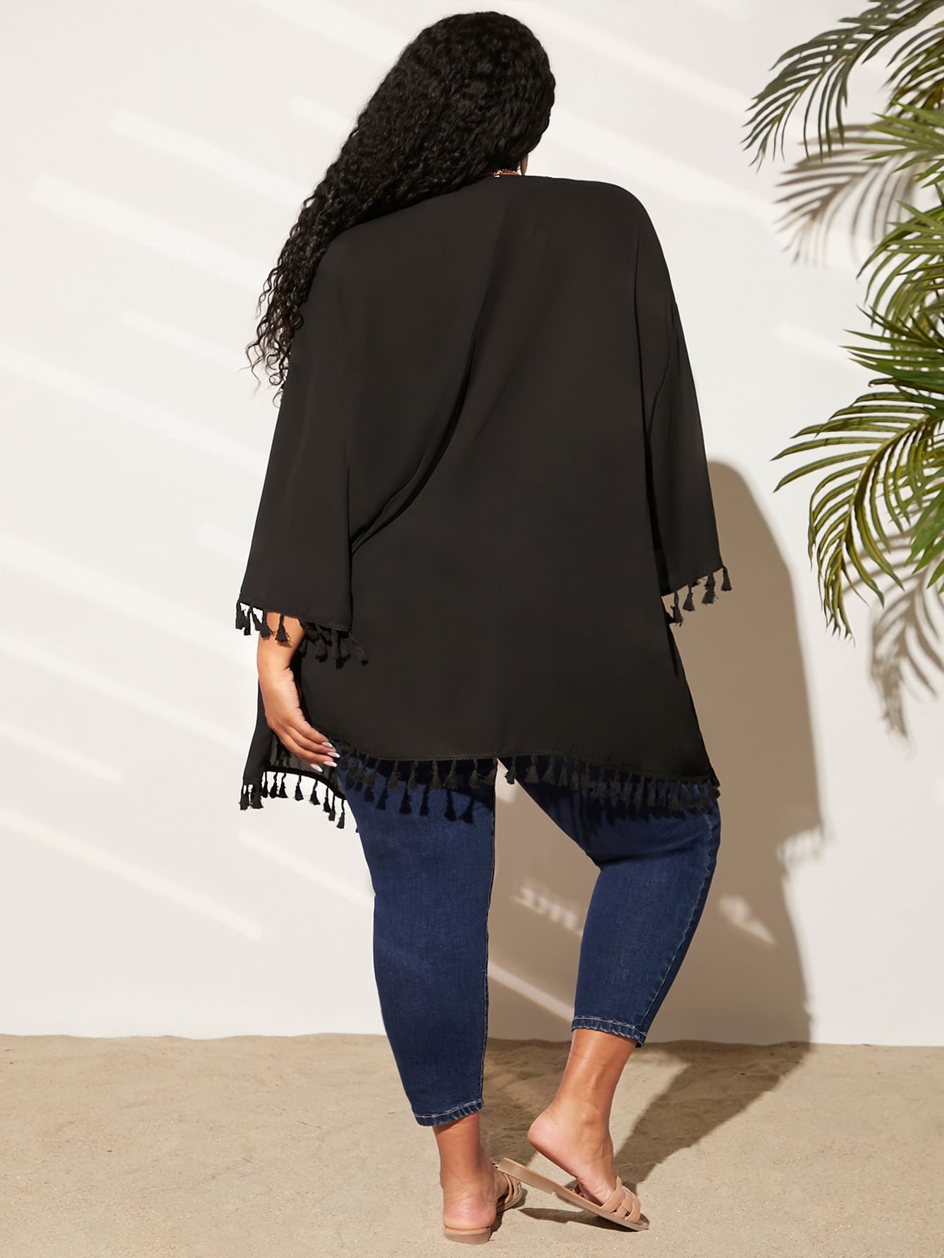 In Long Sleeve Plus Size Kimonos