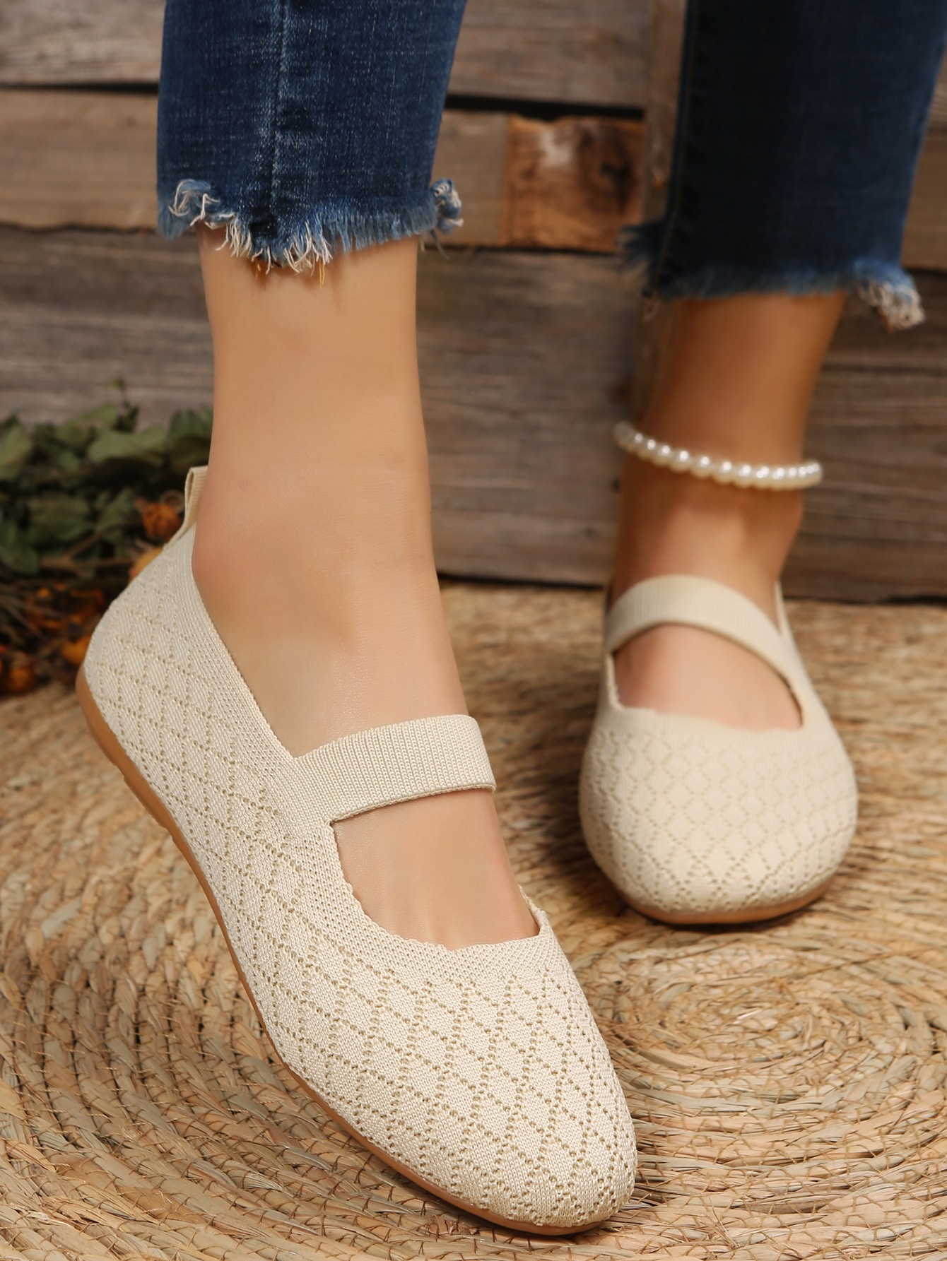 In Beige Women Flats