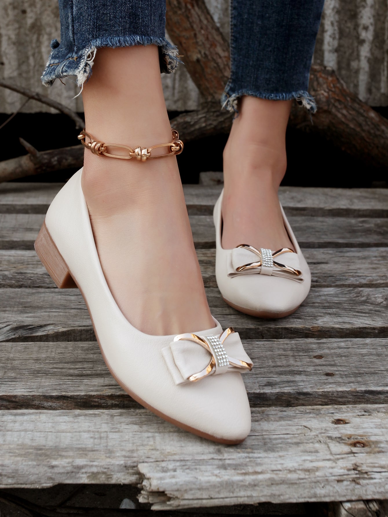 In Beige Women Flats