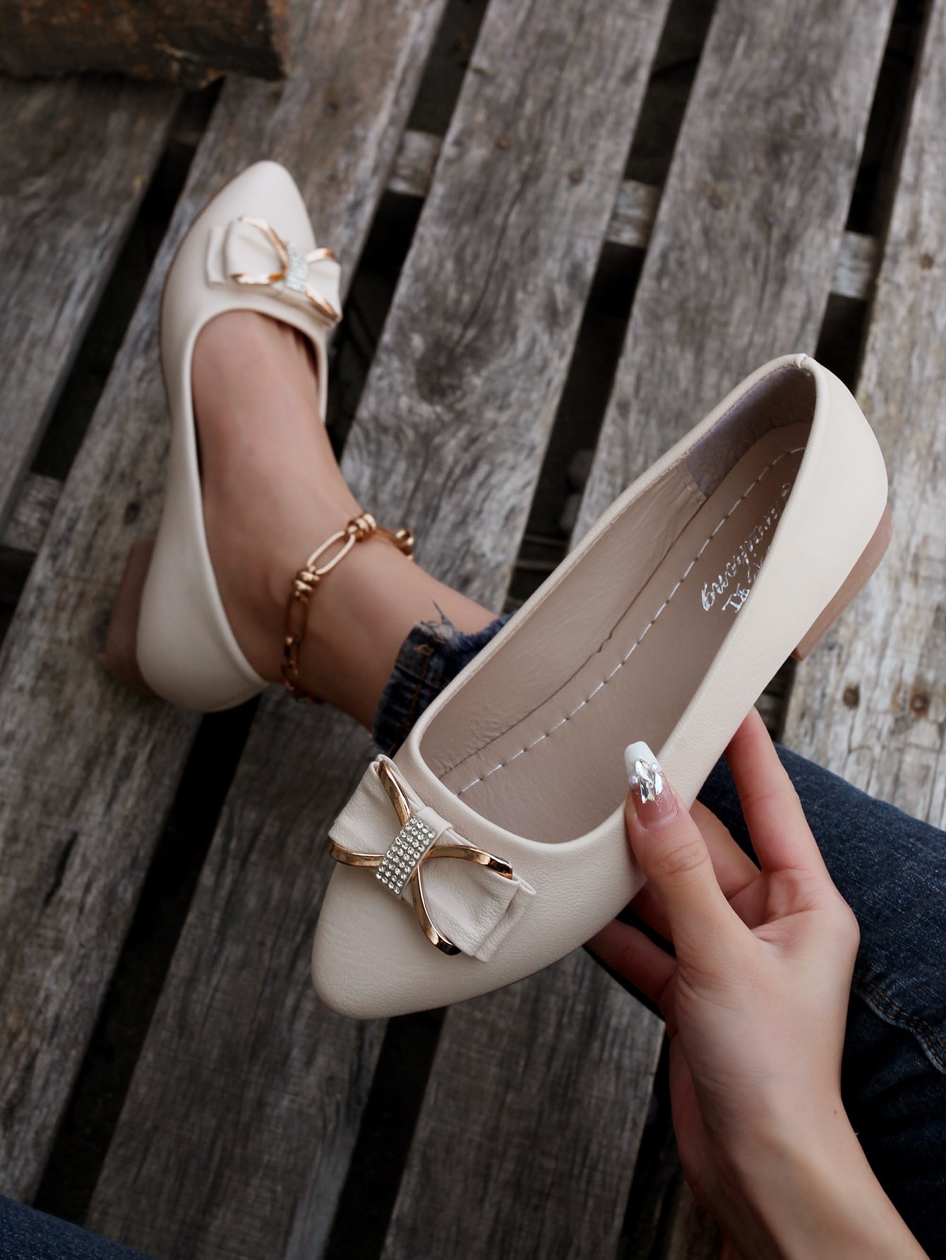 In Beige Women Flats