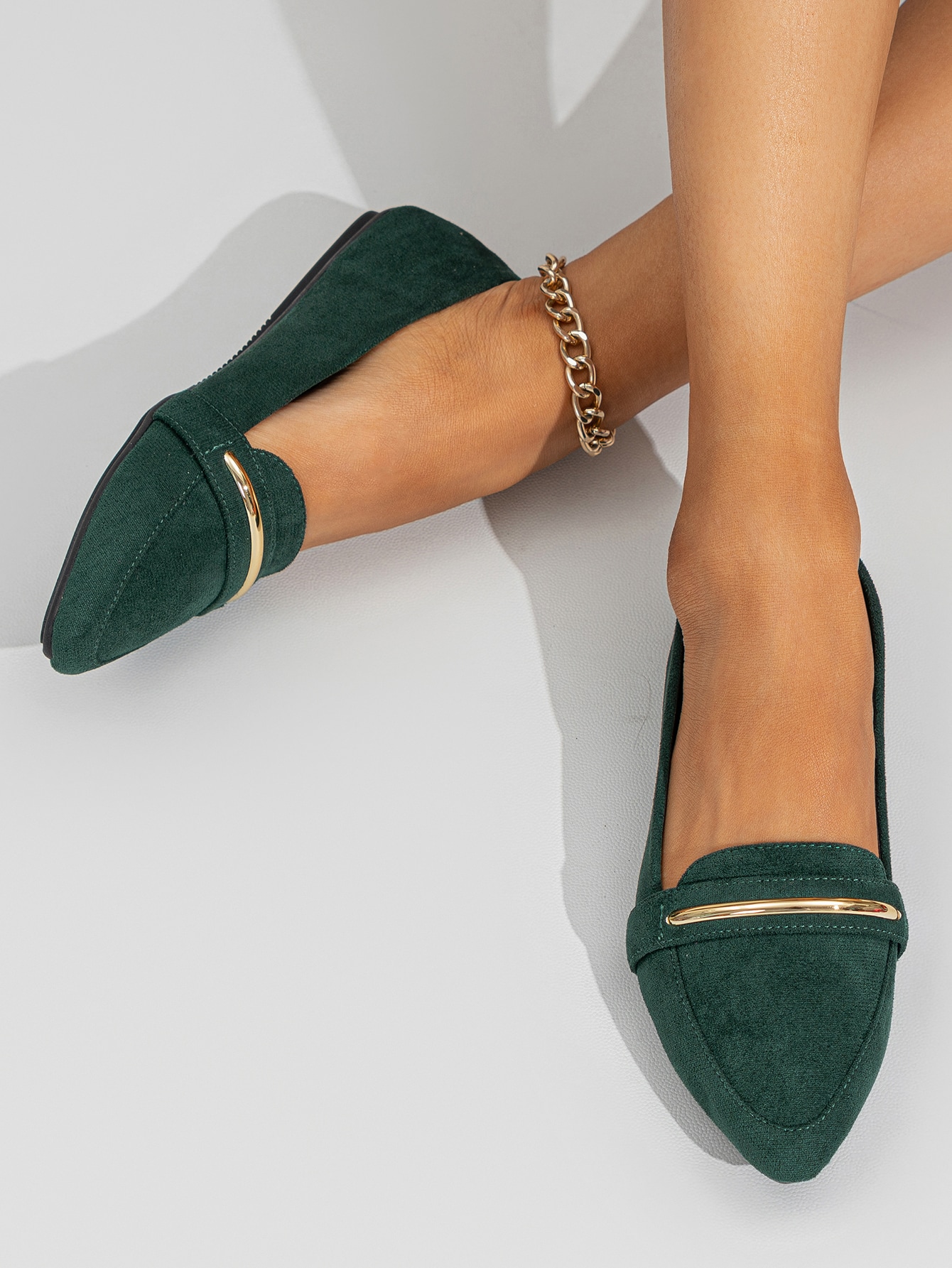 In Dark Green Women Shoes