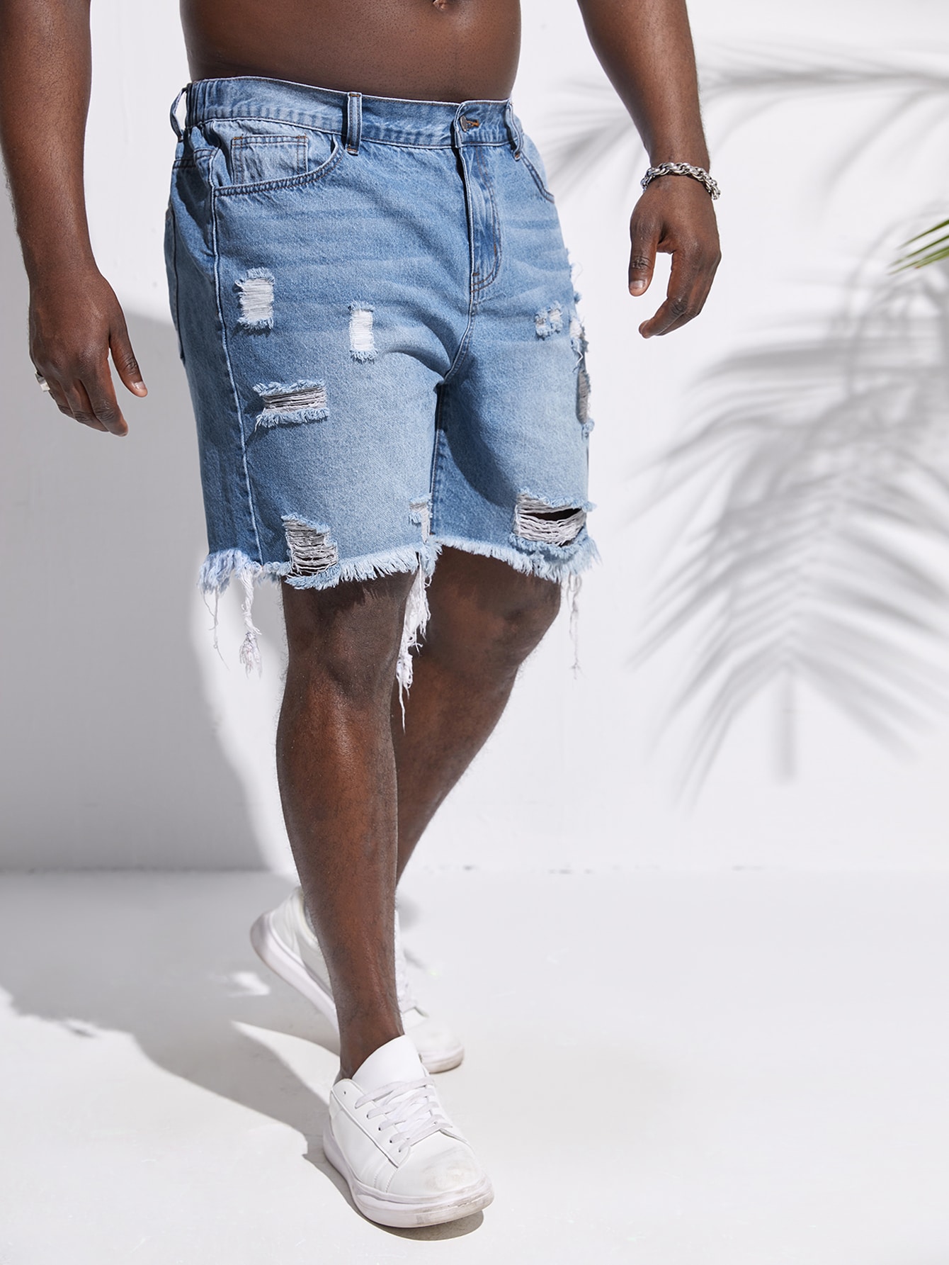 Men Plus Size Denim Shorts