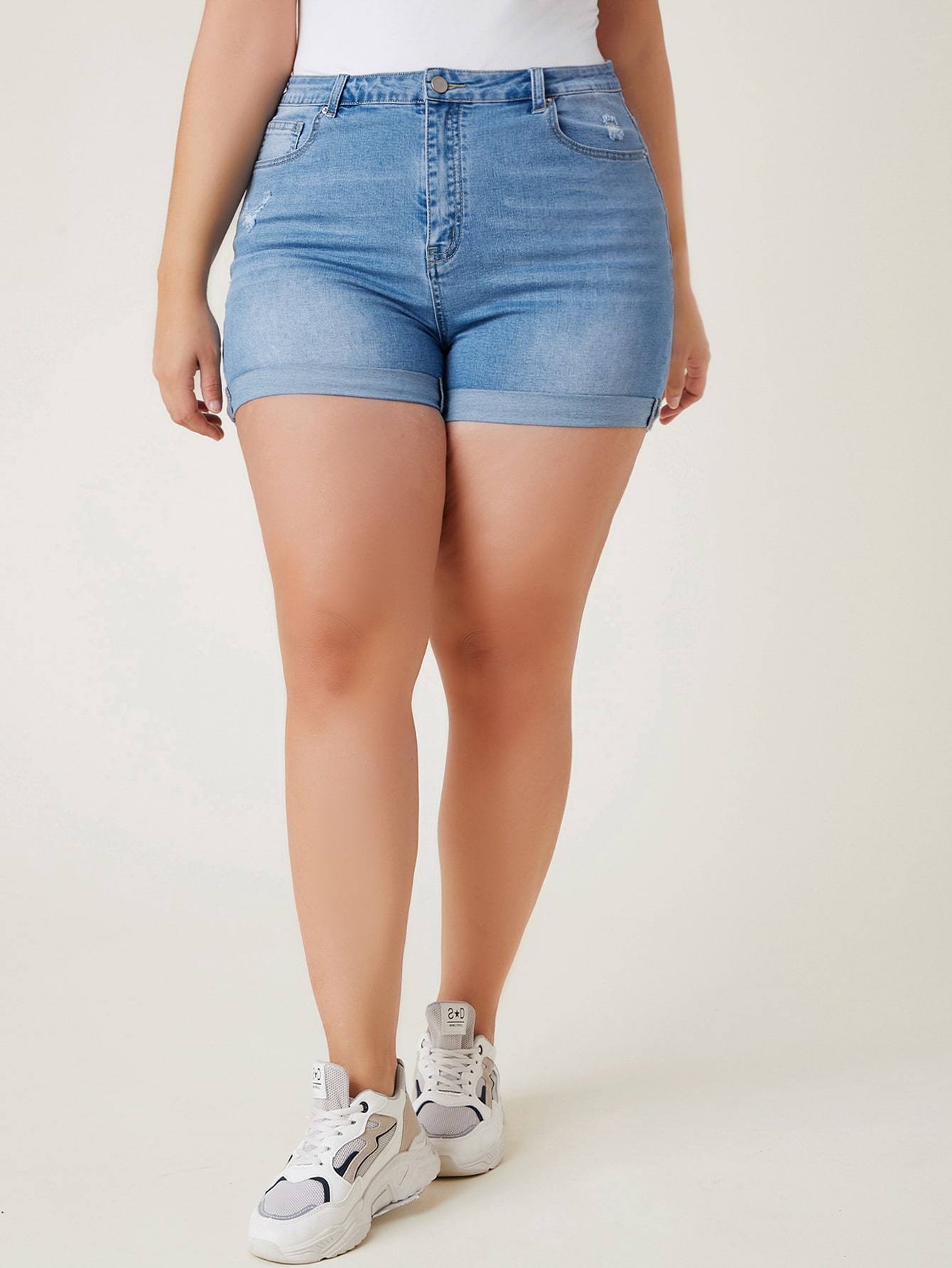 Plus Size Denim Shorts