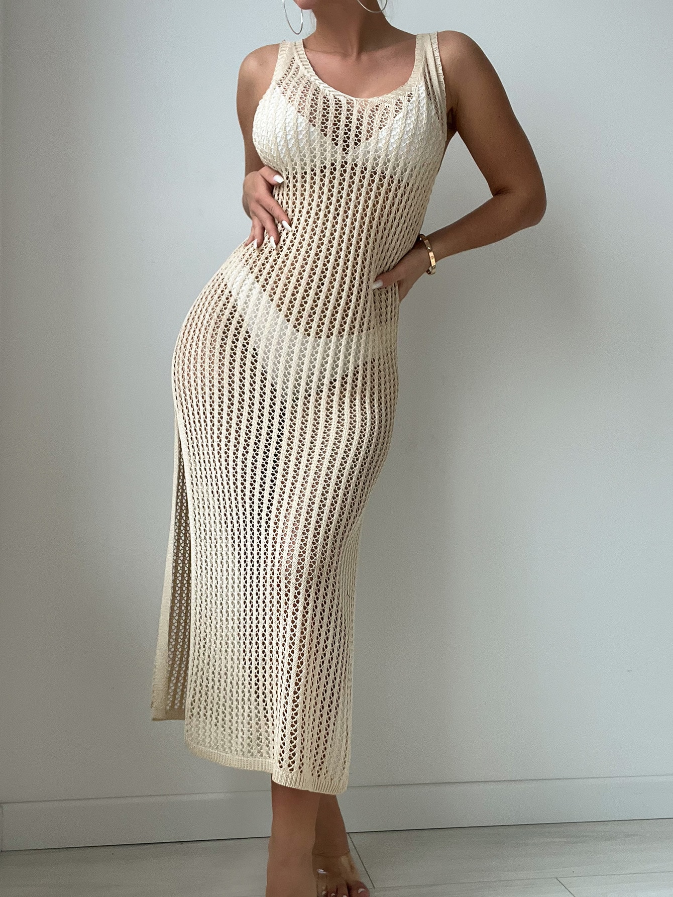 In Beige Women Cover Ups