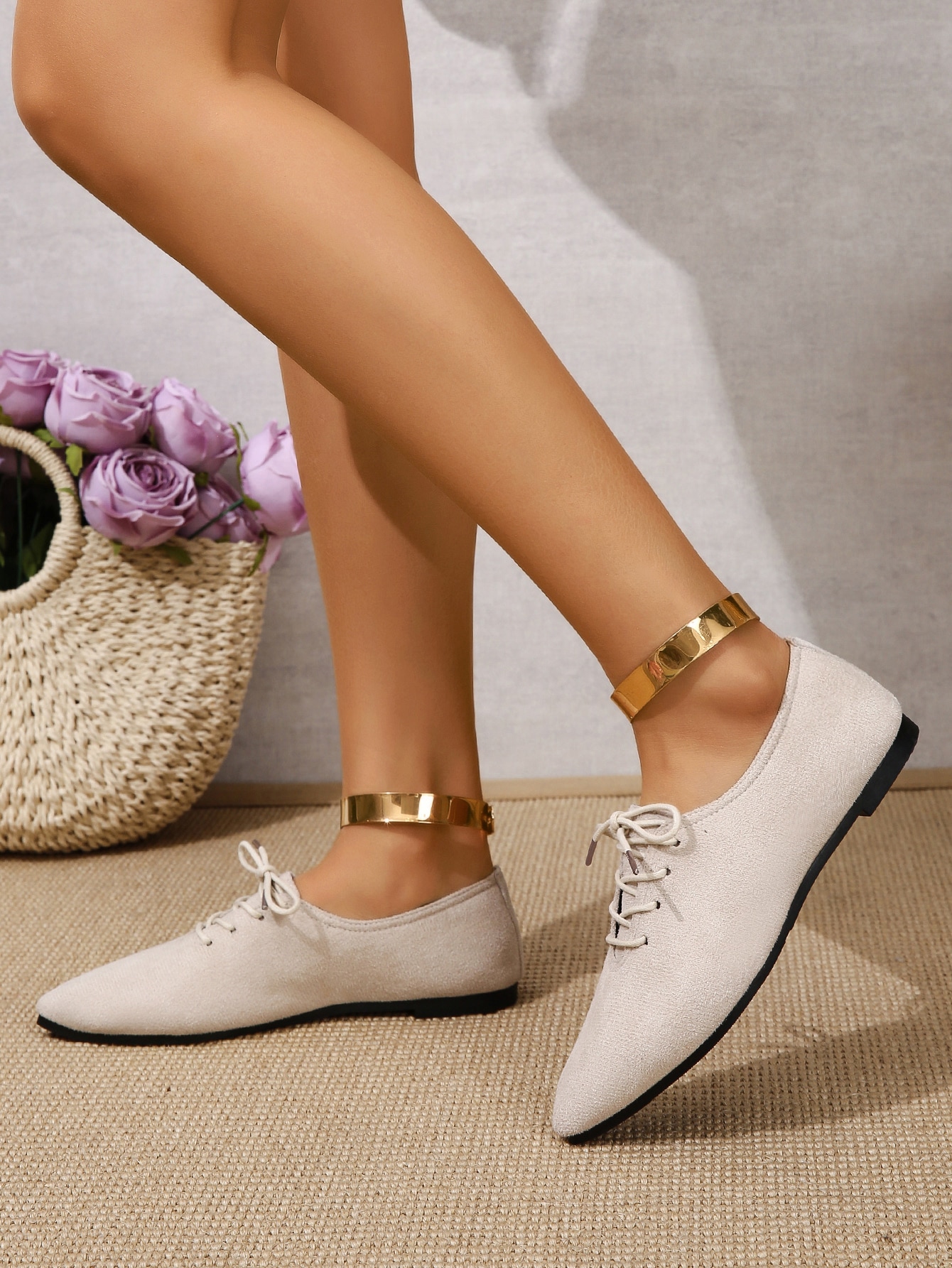 In Beige Women Flats