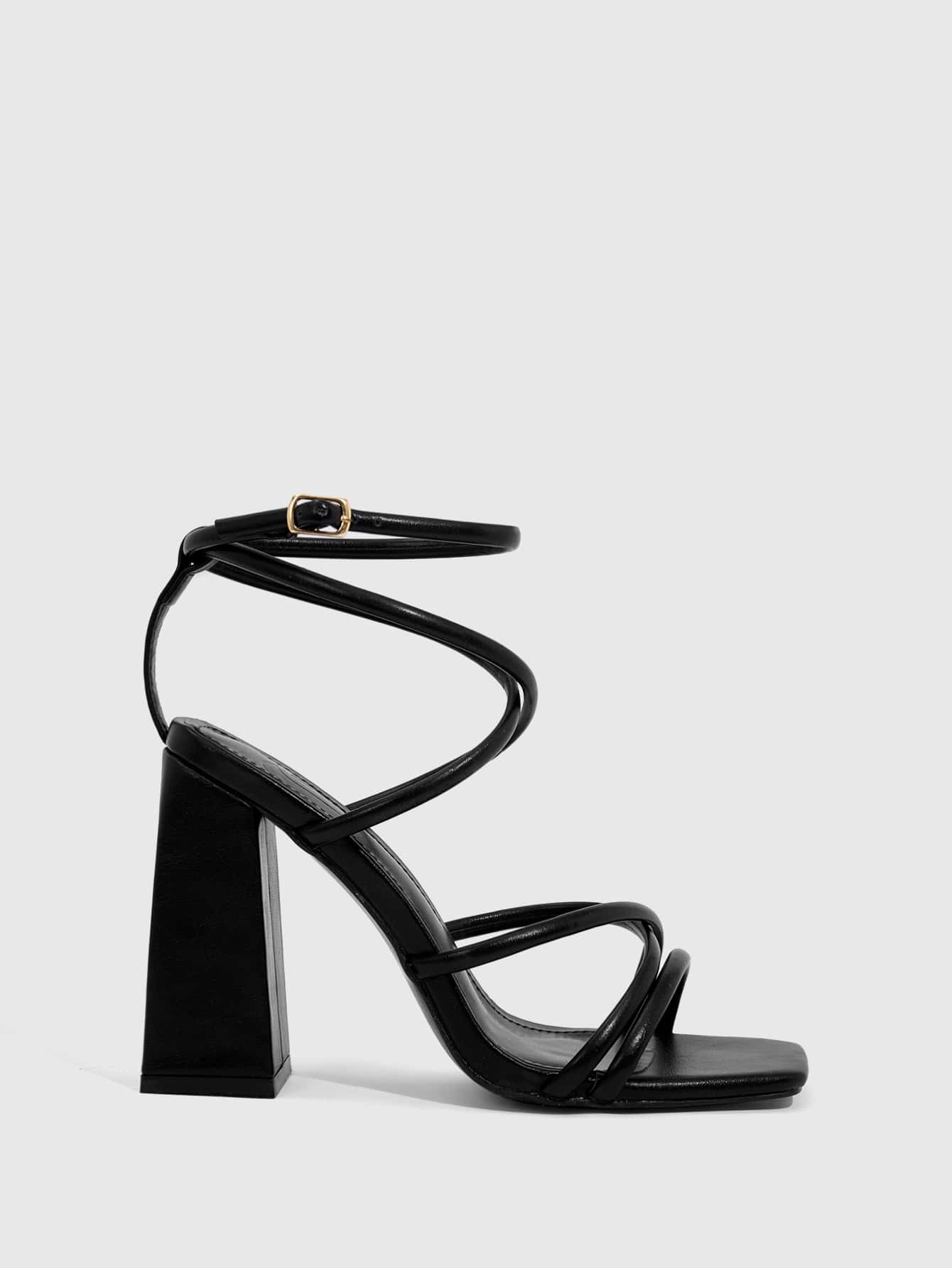 In Black Women Heeled Sandals