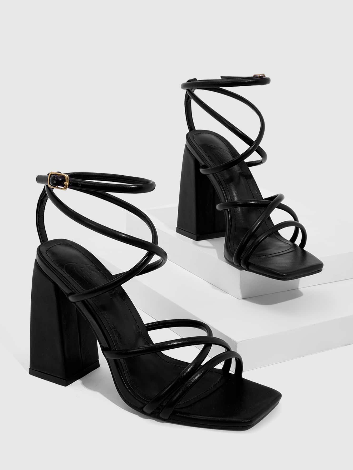 In Black Women Heeled Sandals