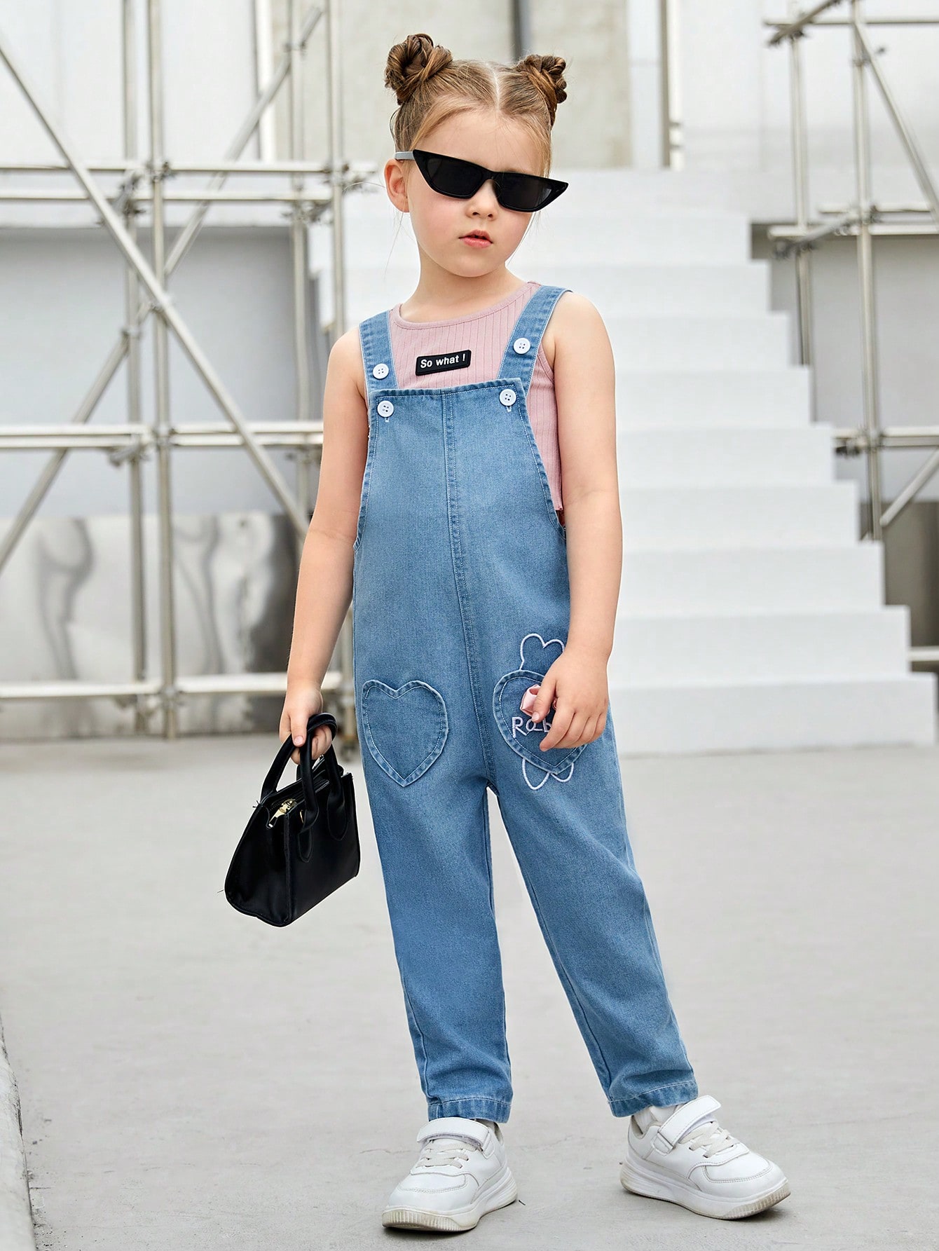 Young Girls Denim Overalls & Jumpsuits