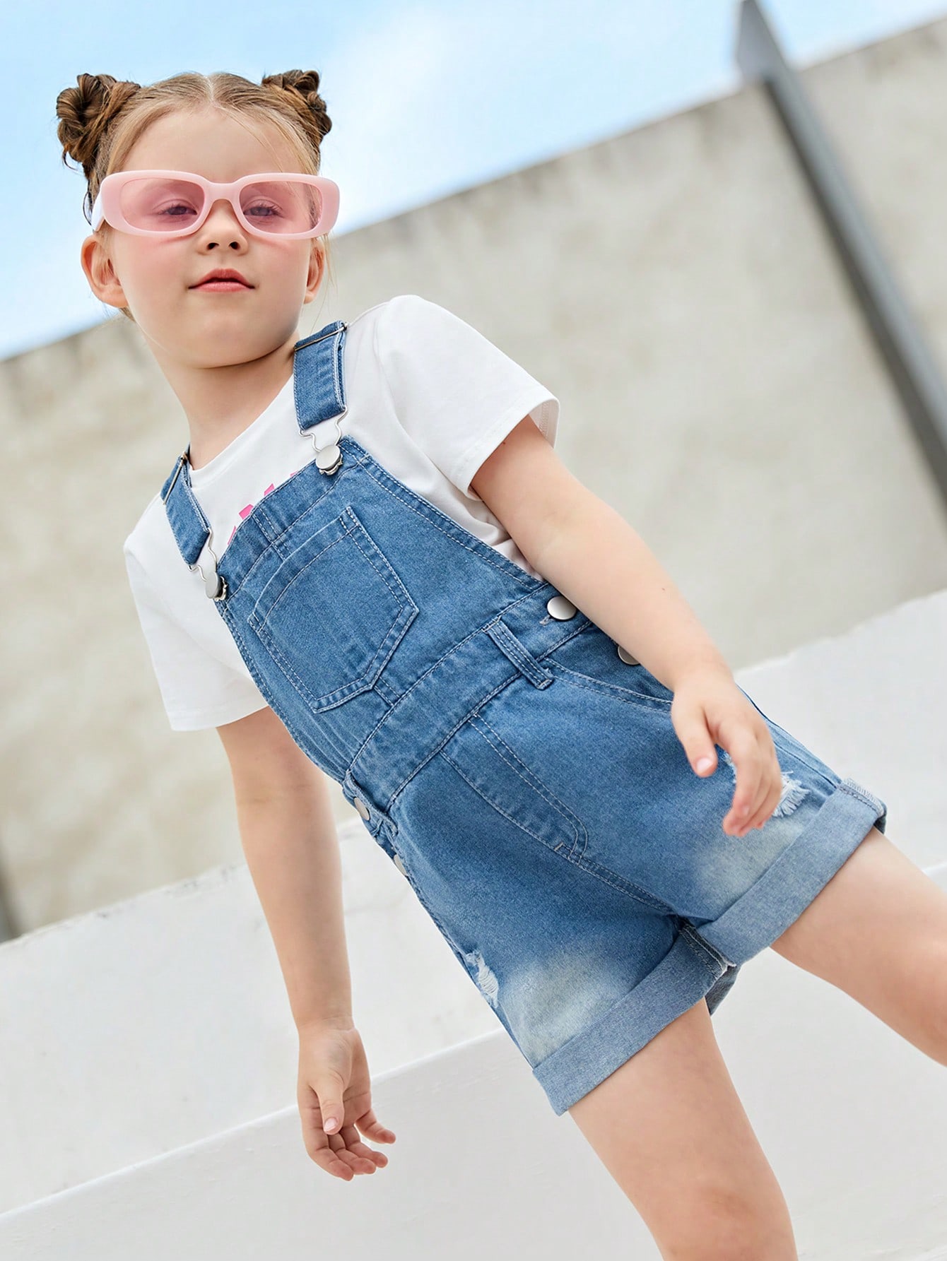 Young Girls Denim Overalls & Jumpsuits