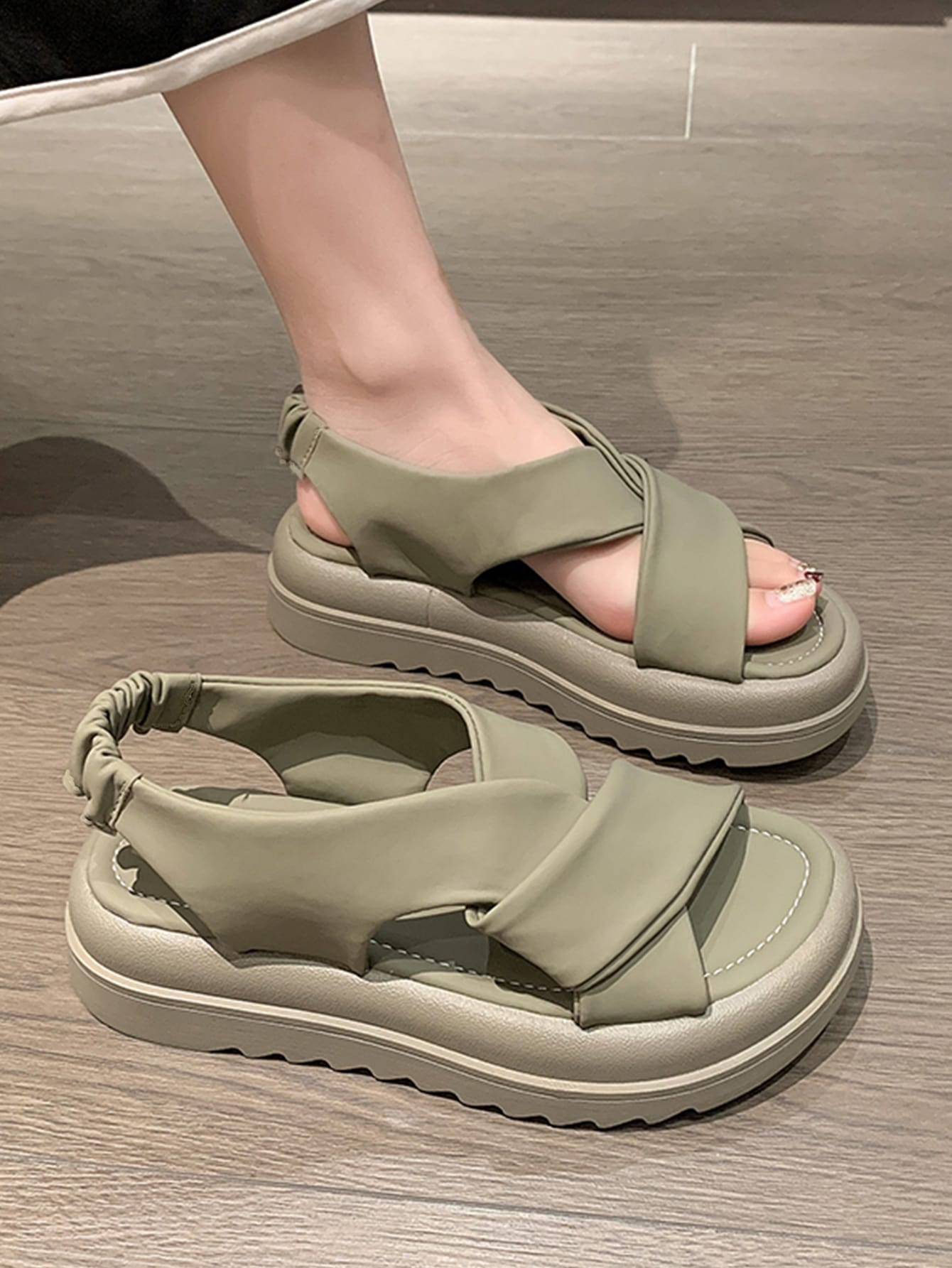 In Olive Green Women Shoes