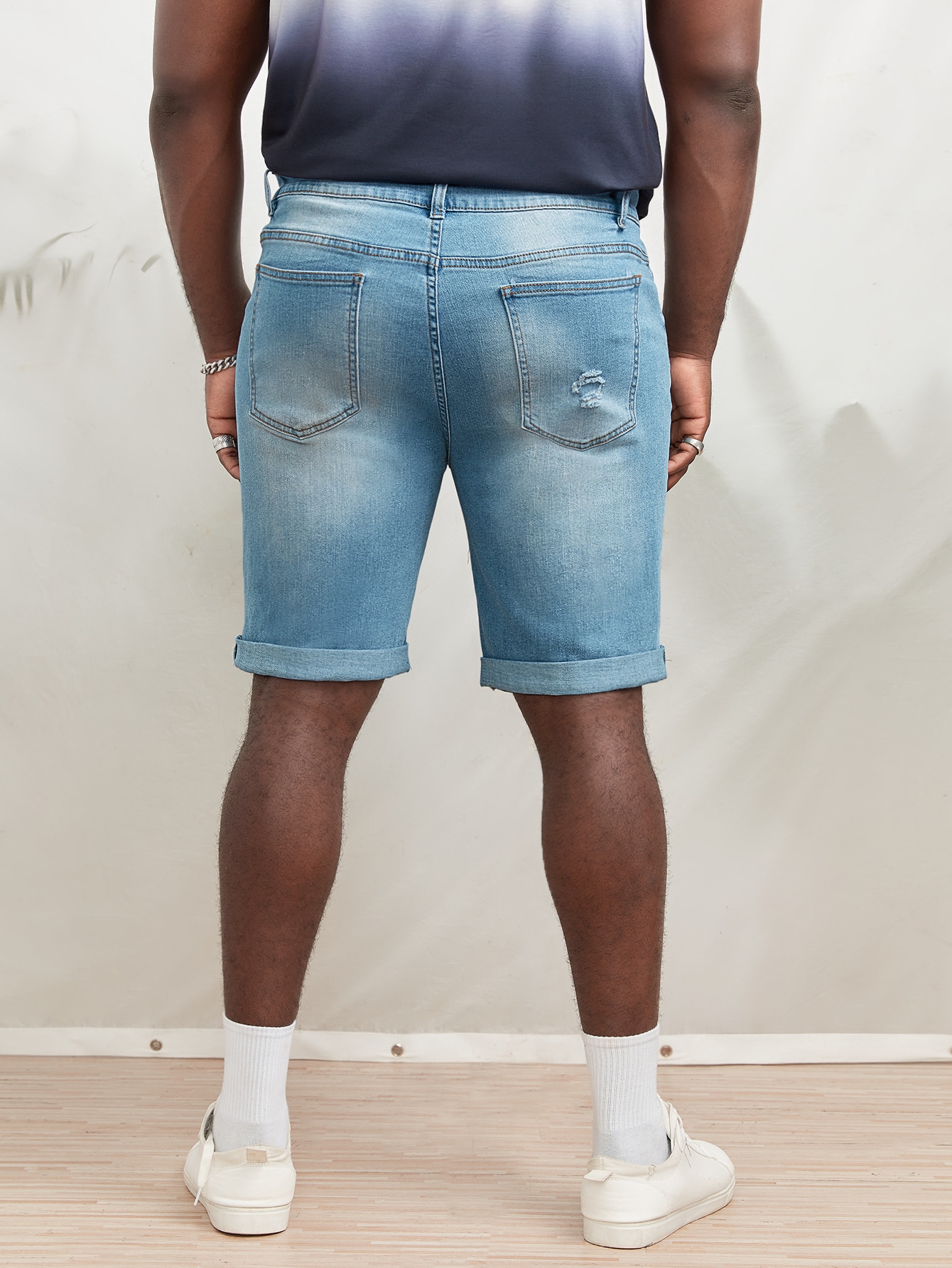 Men Plus Size Denim Shorts