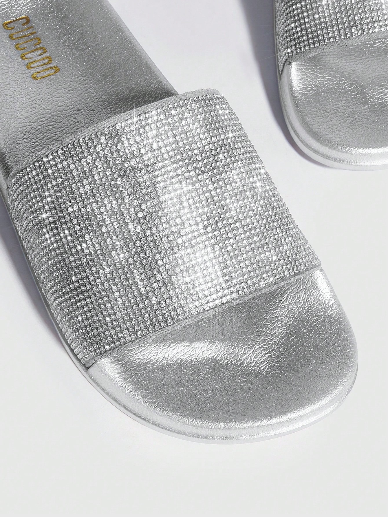 In Silver Women Slippers