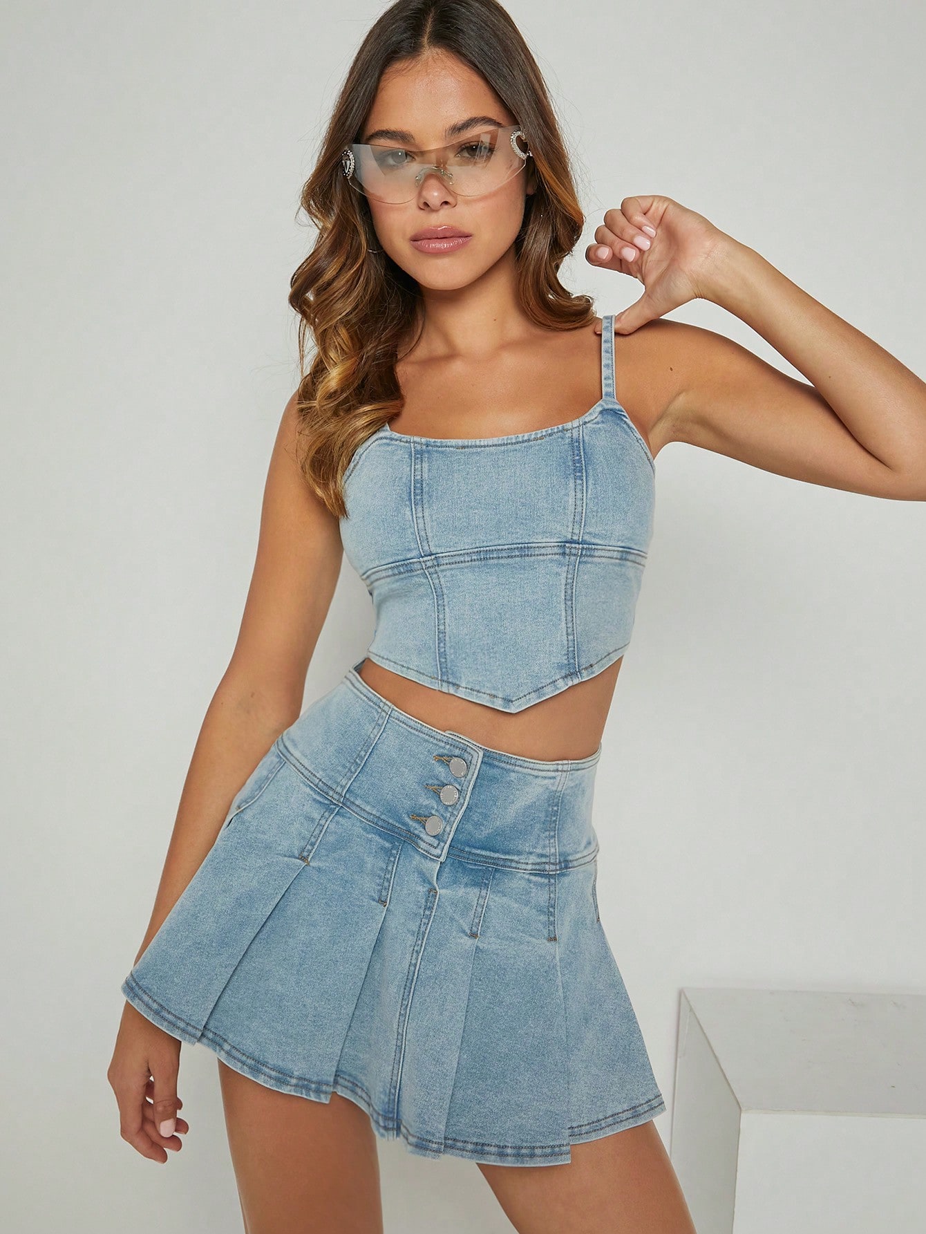 Women Denim Two-piece Outfits