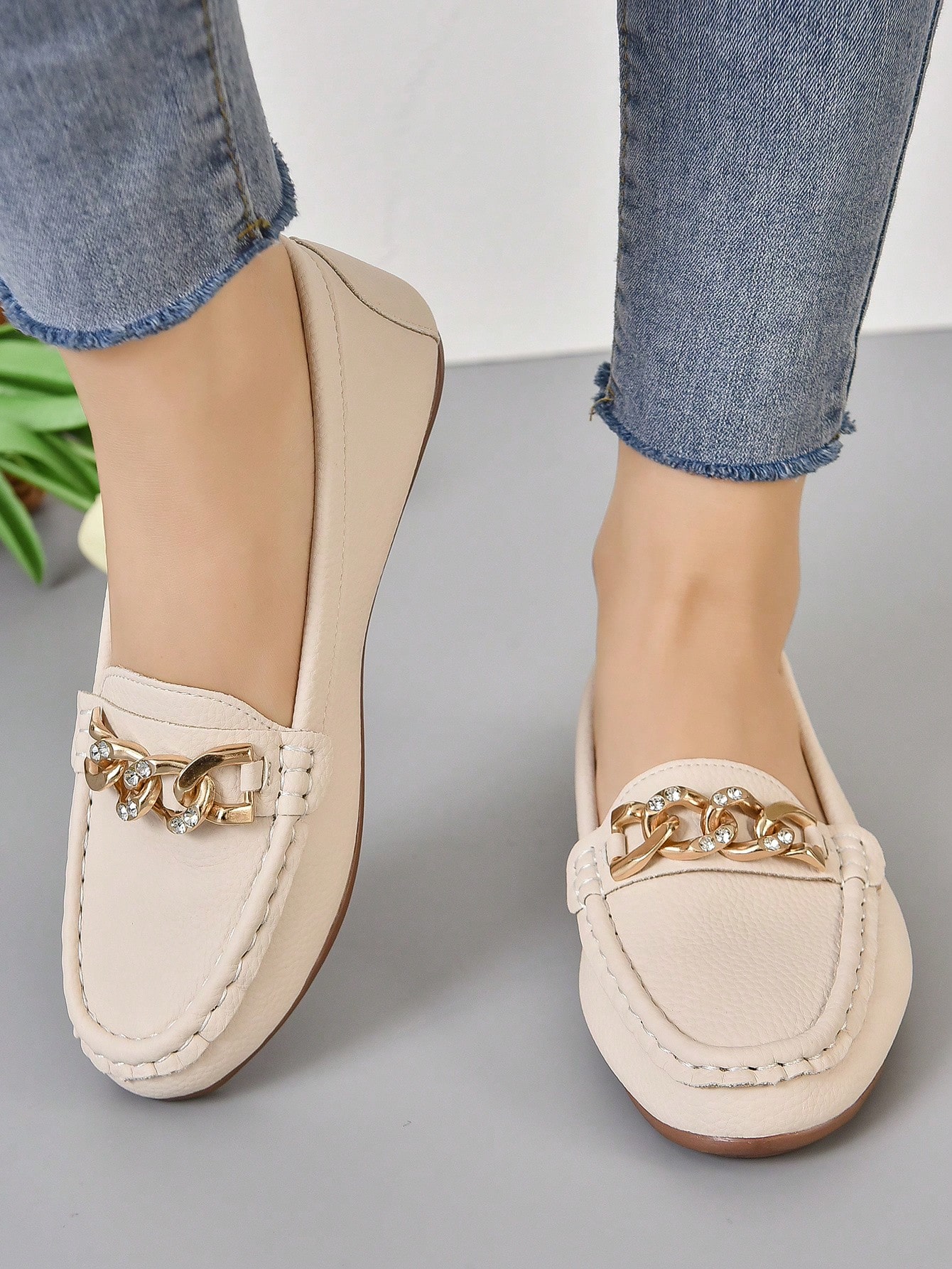 In Beige Women Flats