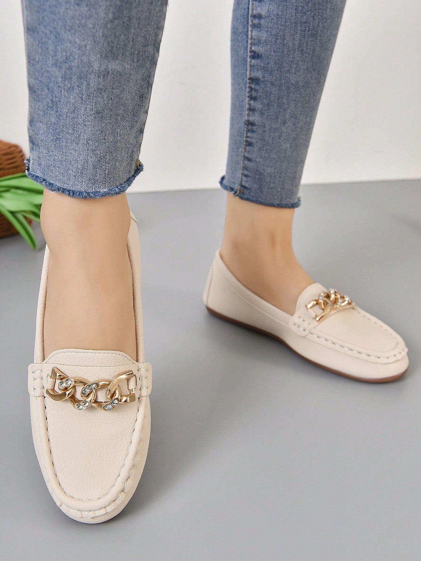 In Beige Women Flats