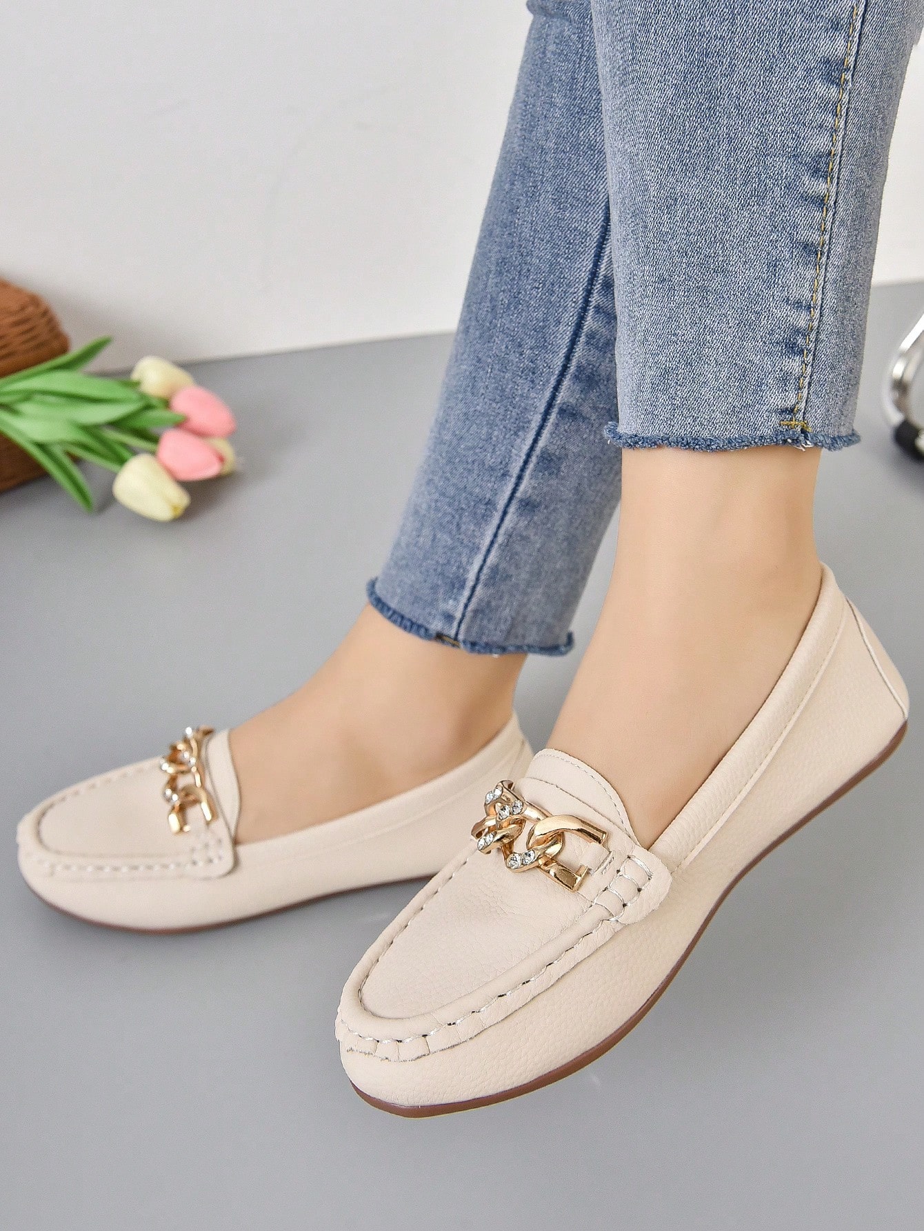 In Beige Women Flats