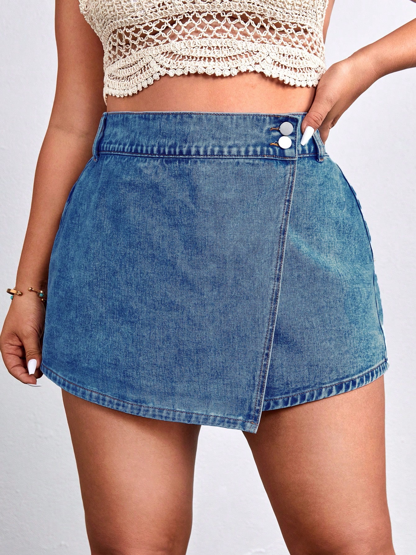 Plus Size Denim Shorts