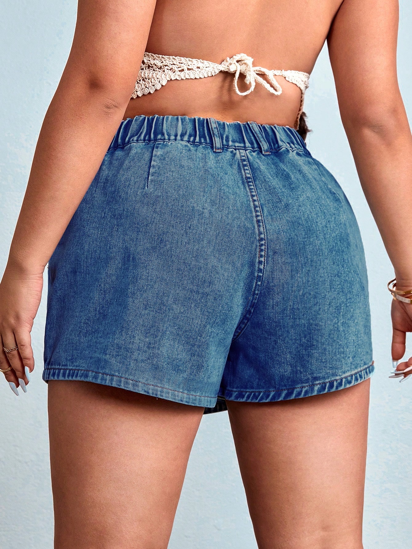 Plus Size Denim Shorts