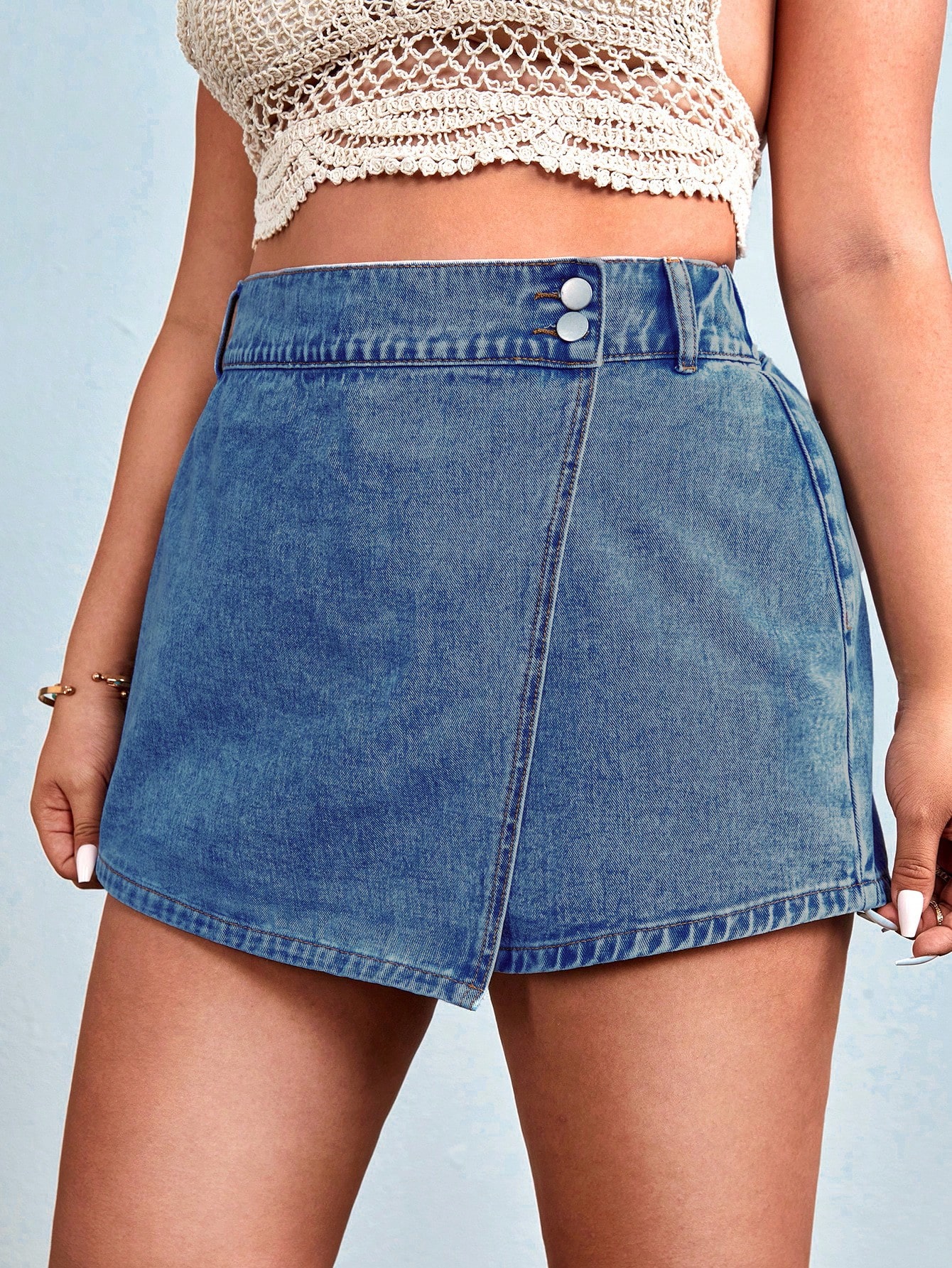 Plus Size Denim Shorts