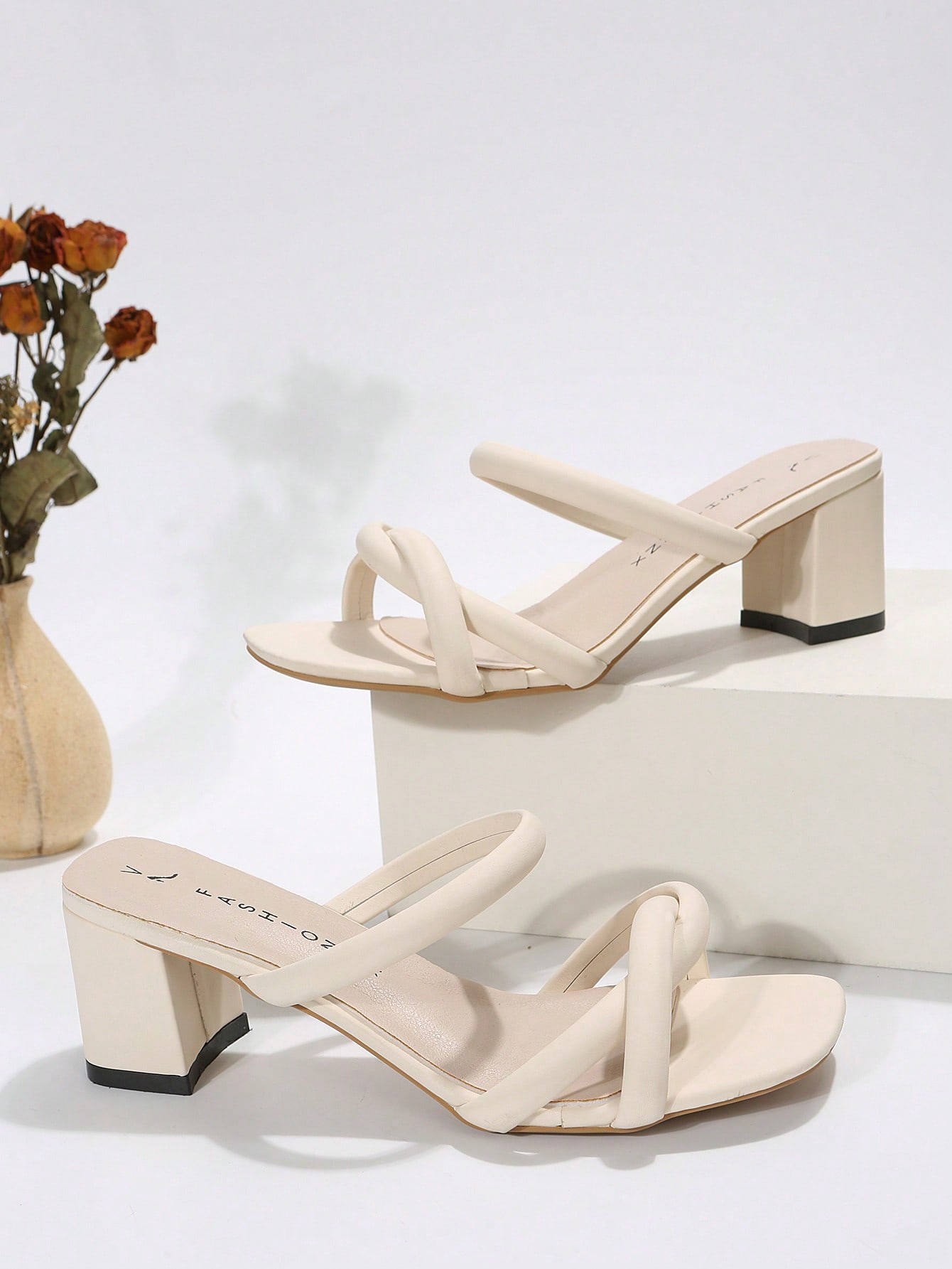 In Beige Women Heeled Sandals