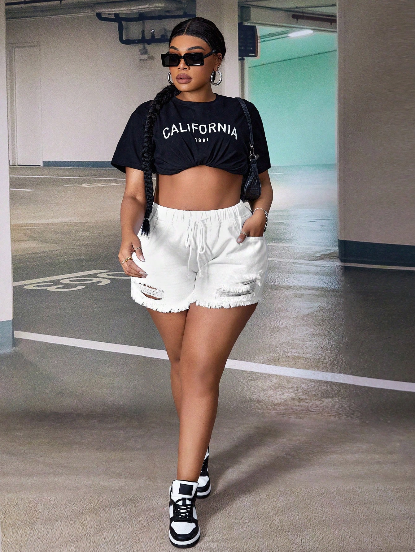 Plus Size Denim Shorts