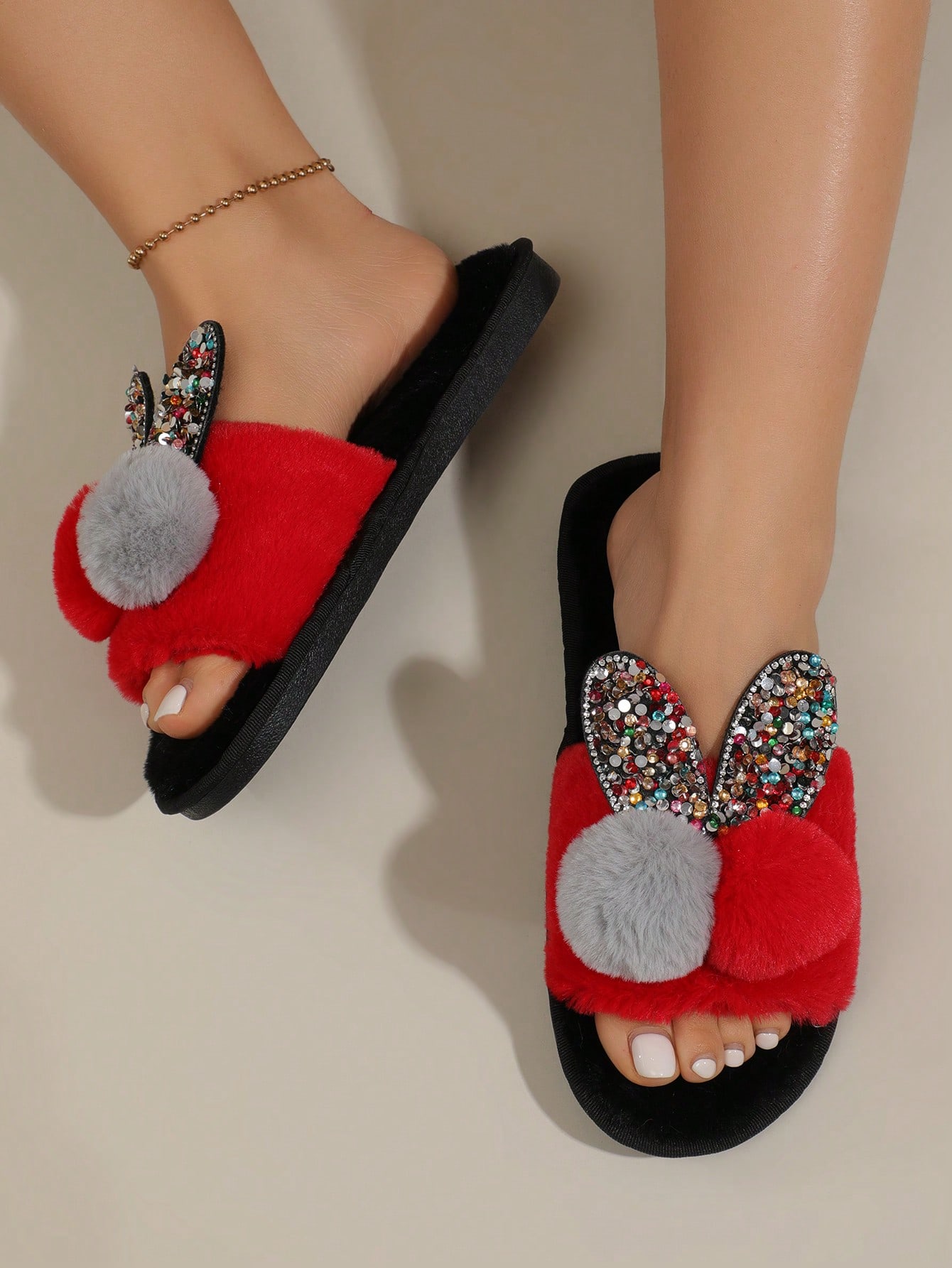 In Red Women Home Slippers