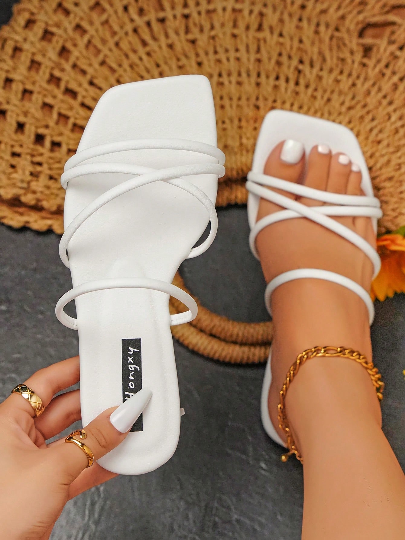 In White Women Flat Sandals