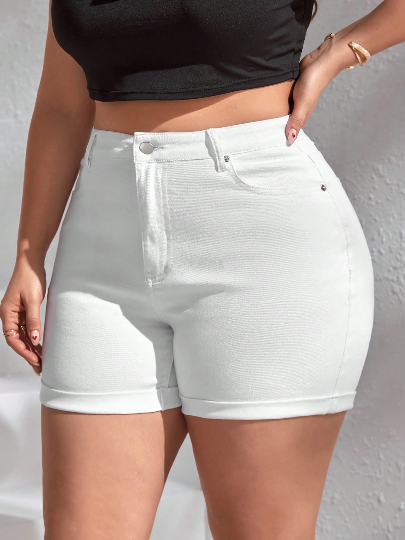 Plus Size Denim Shorts