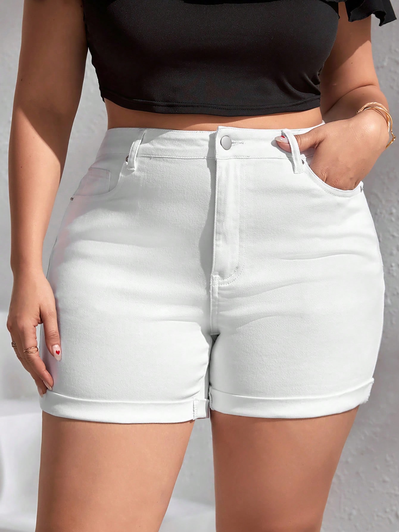 Plus Size Denim Shorts