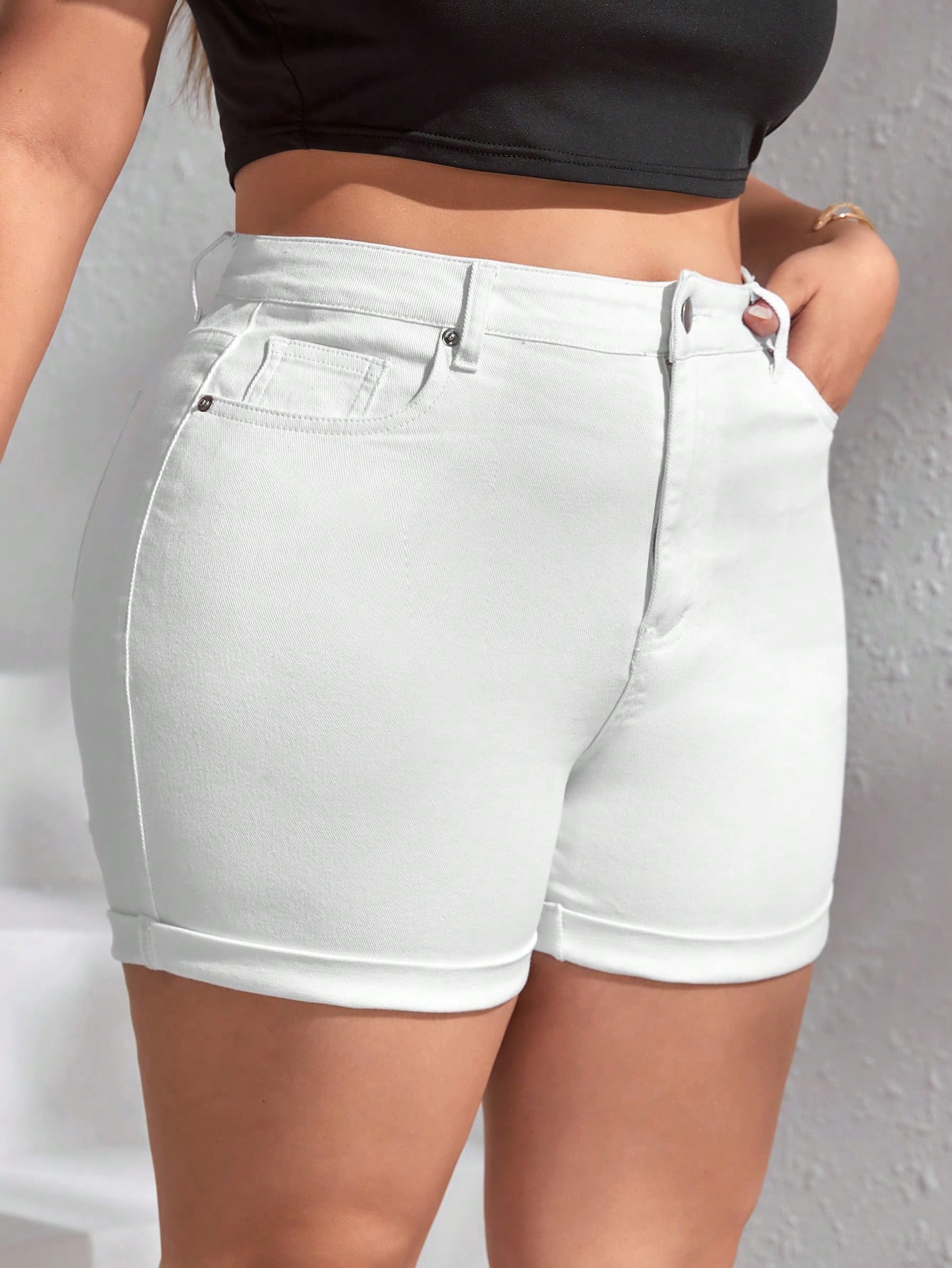 Plus Size Denim Shorts